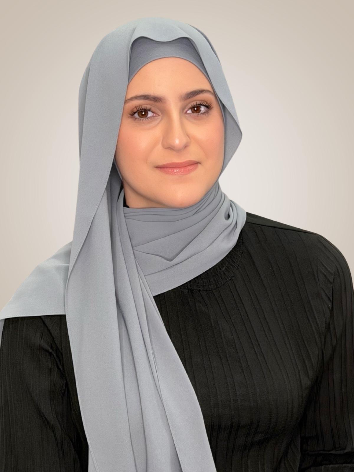 Modish Girl Matching Chiffon Hijab Set-Slate Grey