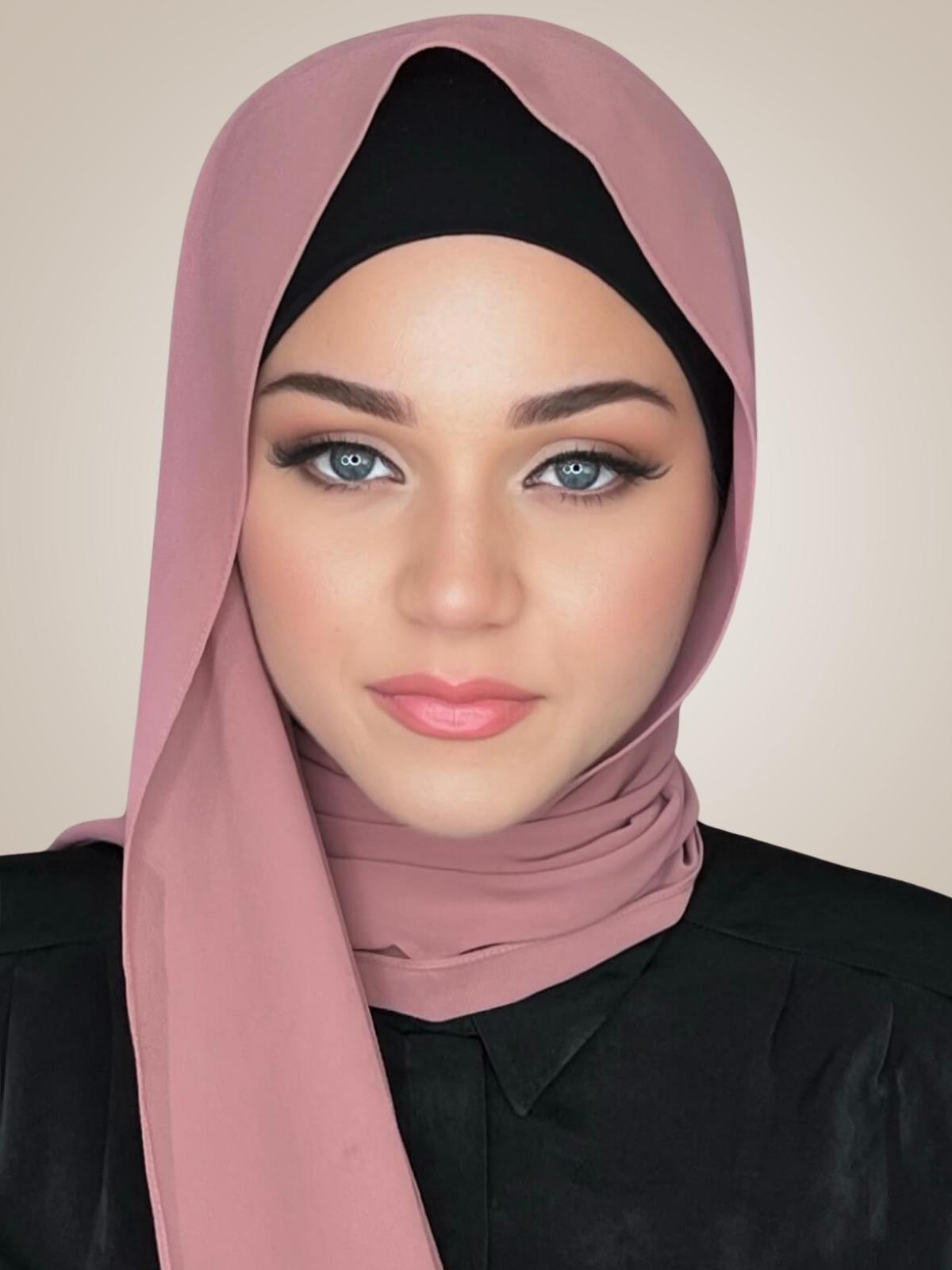 Luxury Chiffon Hijab- Rosey Brown