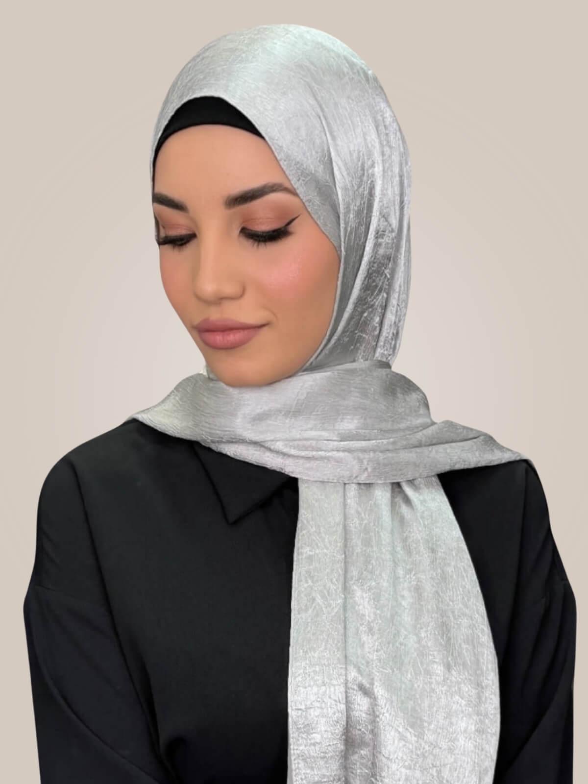 Classic Satin Hijab-Silver