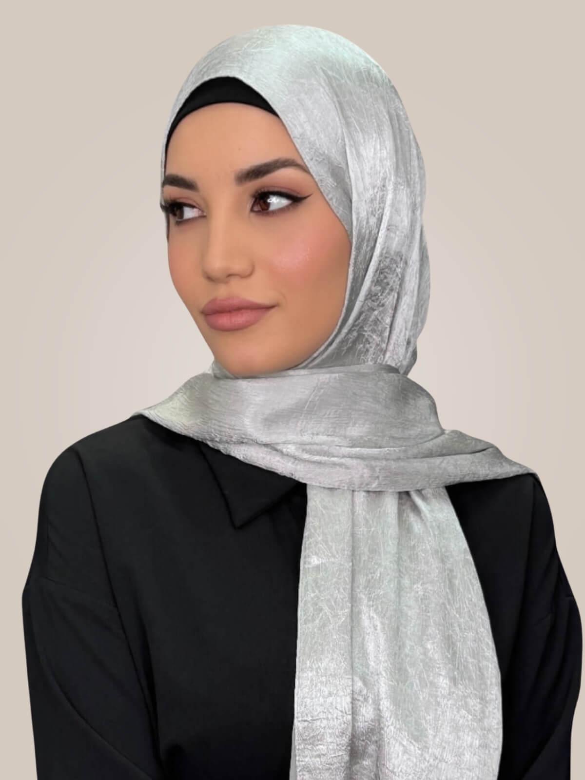 Classic Satin Hijab-Silver