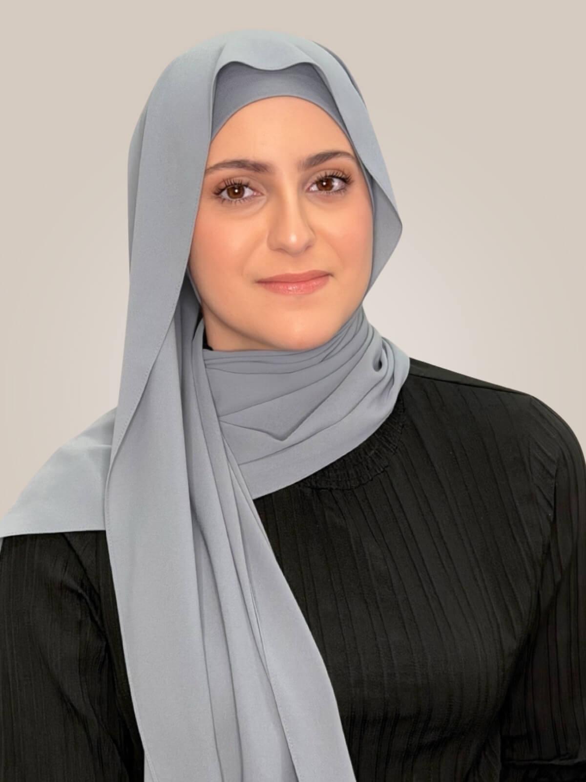 Modish Girl Matching Chiffon Hijab Set-Slate Grey