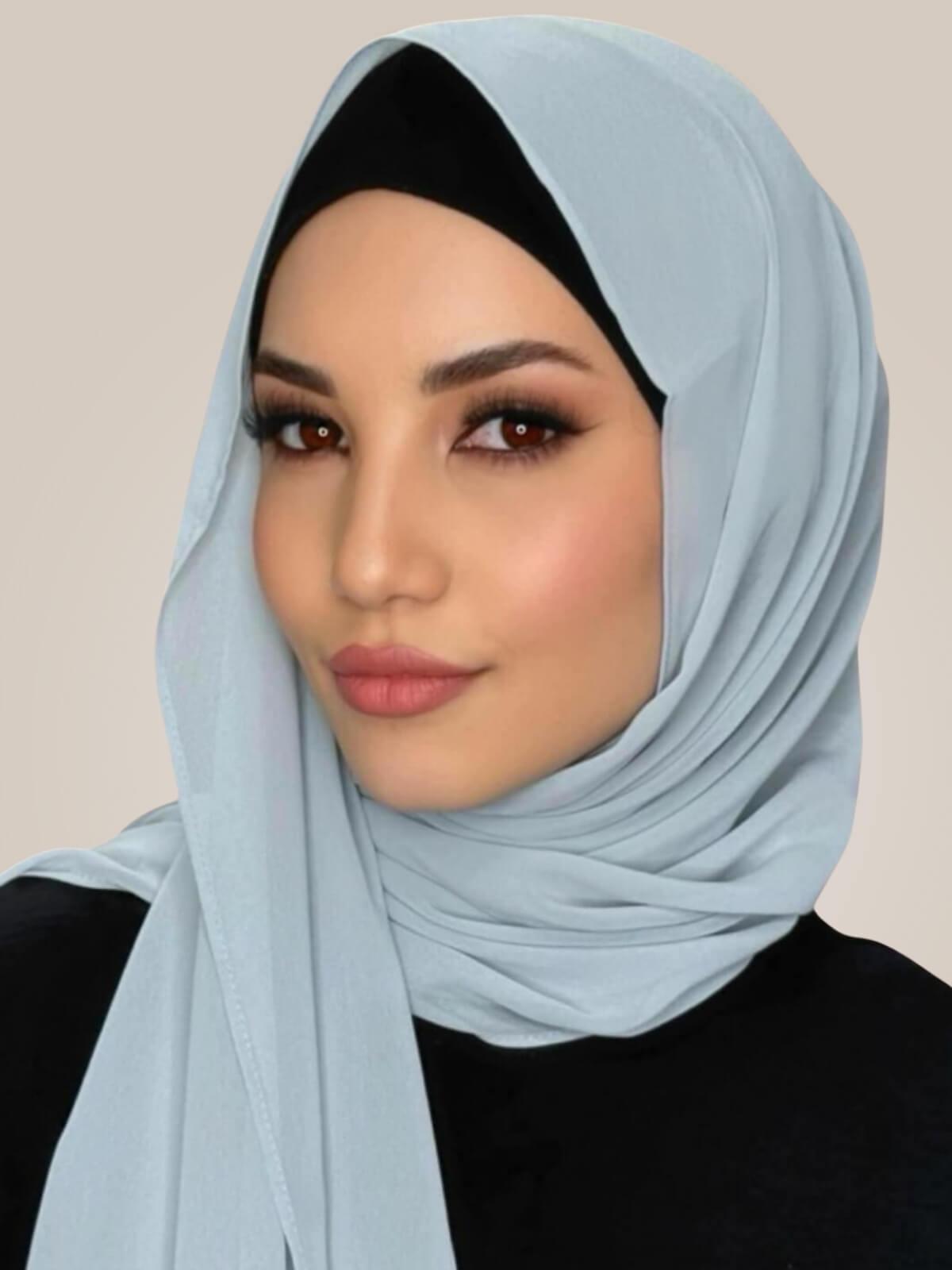 Luxury Chiffon Hijab-Grandma Grey