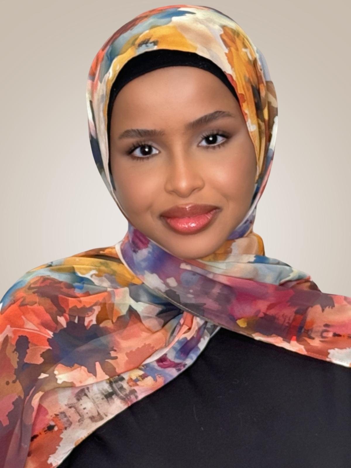 Printed Chiffon Hijab-Sienna Petals