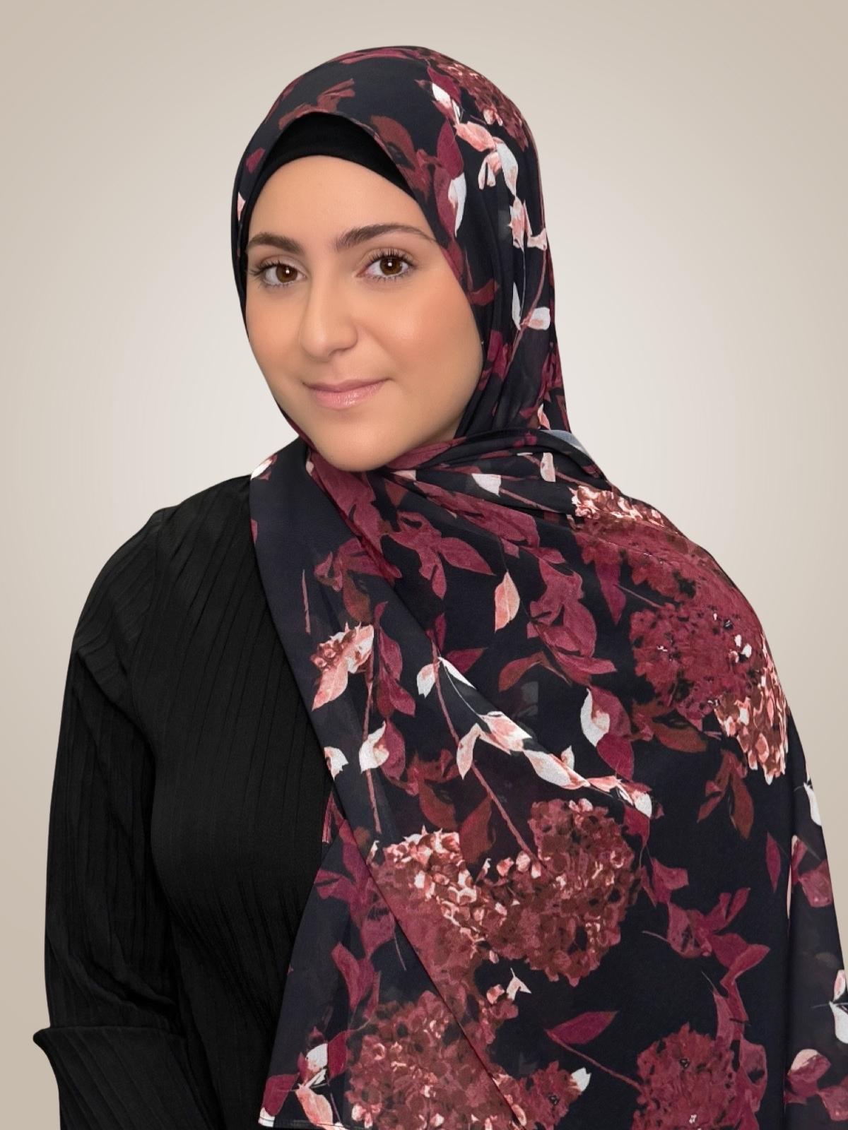 Modish Girl Printed Chiffon Hijab-Wild Orchid