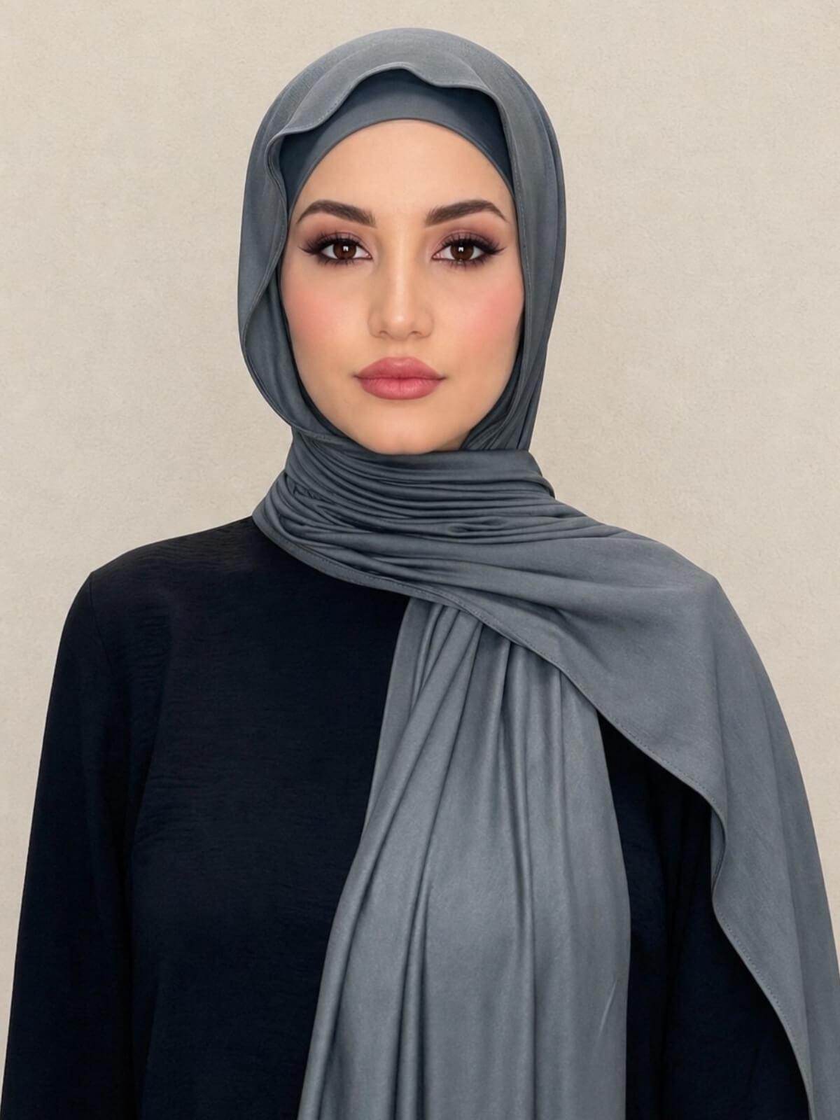Premium Jersey hijab-Pebble Grey