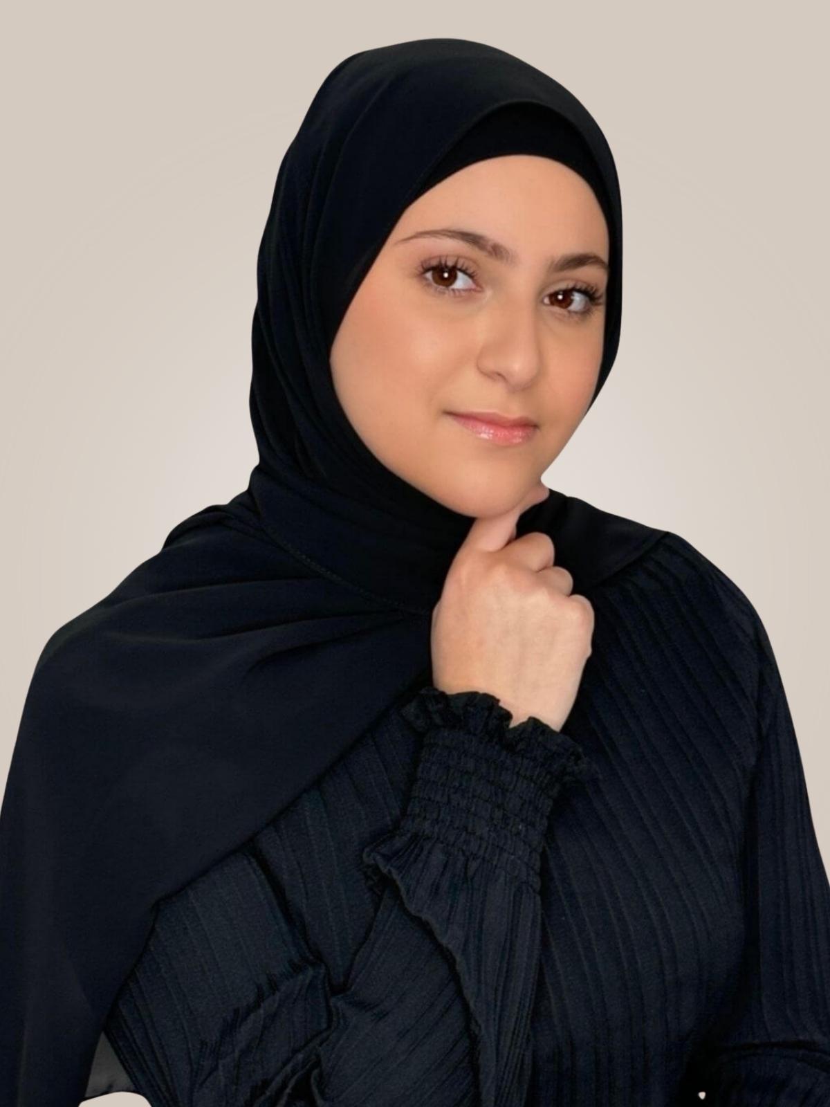 Modish Girl Luxury Chiffon Hijab-Black