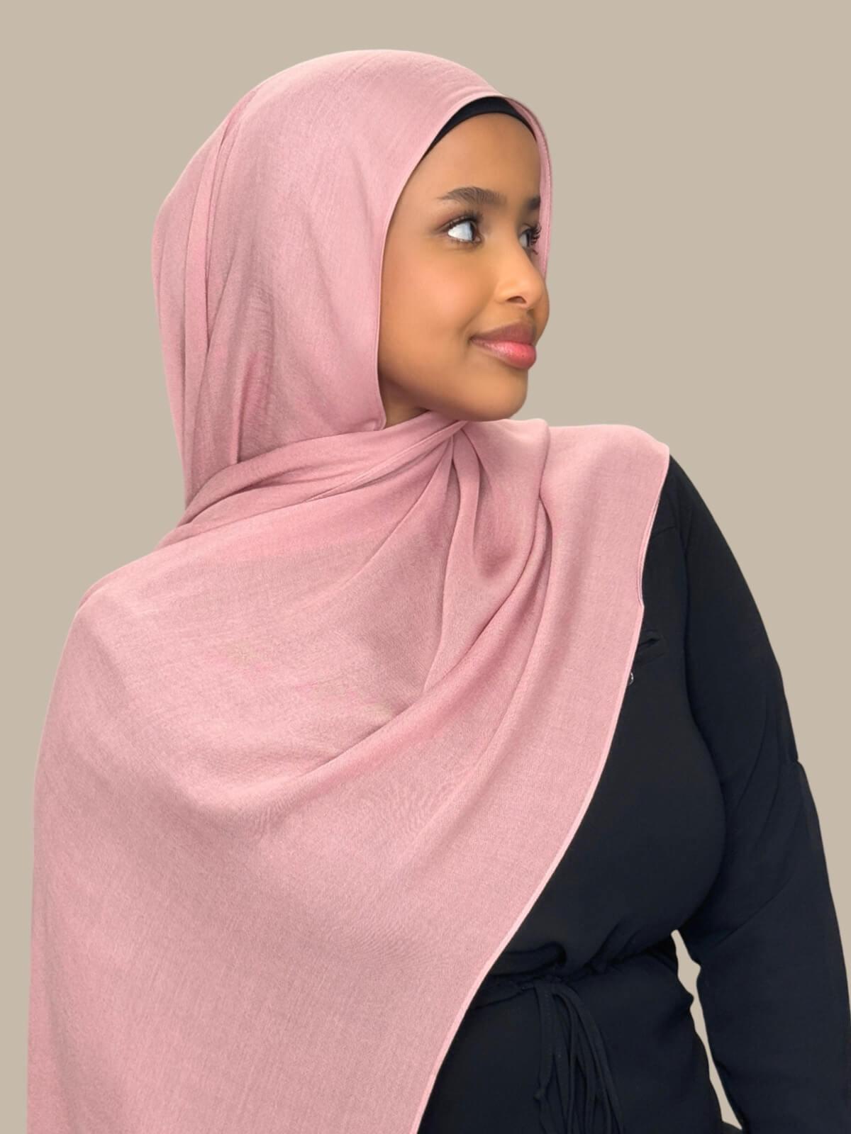 Cotton Modal Hijab-Misty Rose