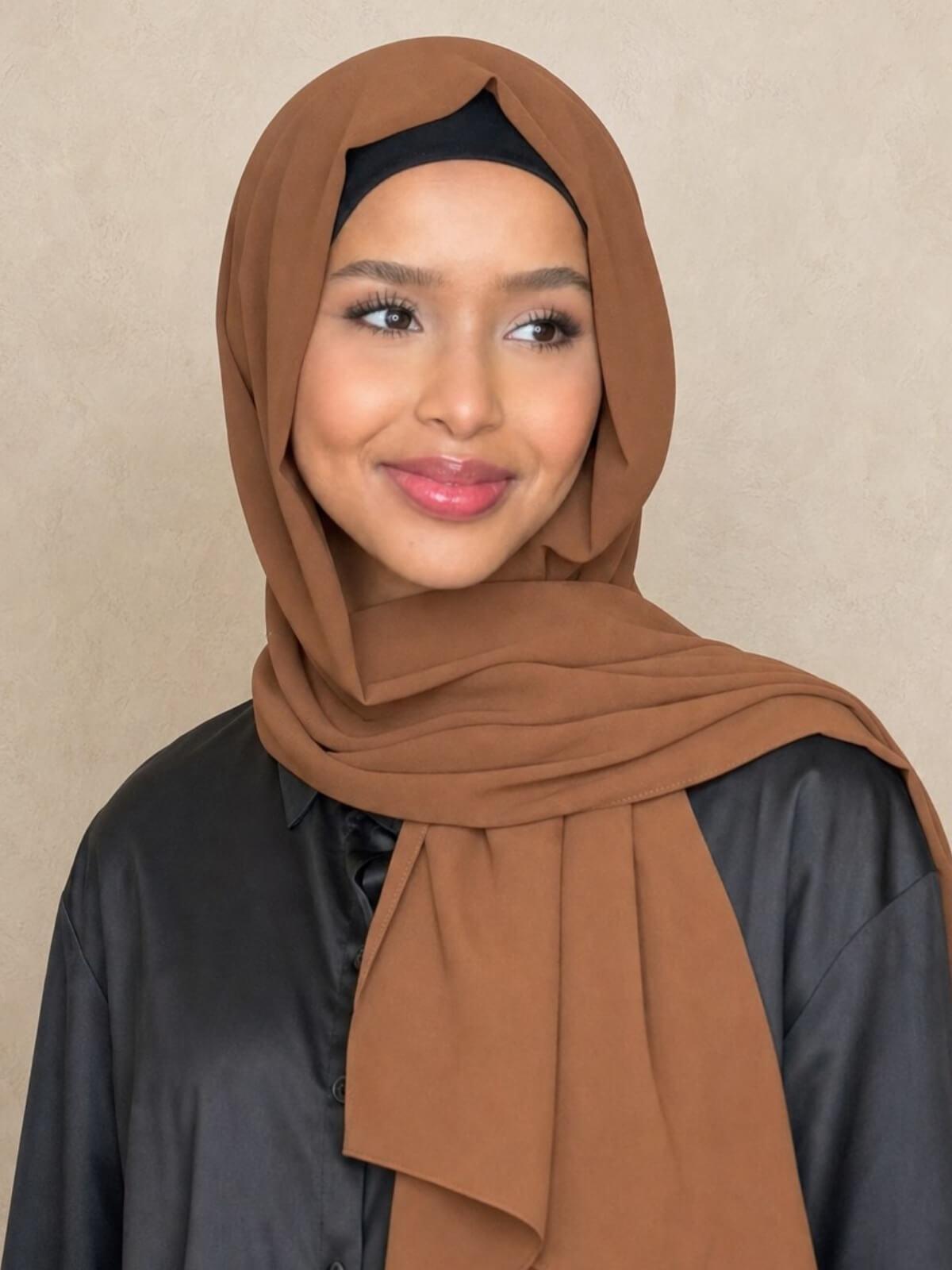 Classic Chiffon Hijab-Cinnamon