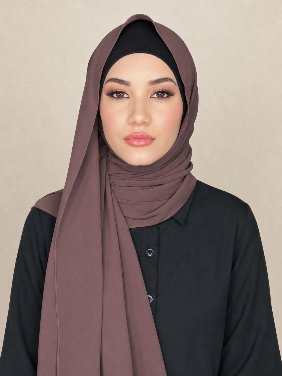 Classic Chiffon Hijab-Mocha Brown