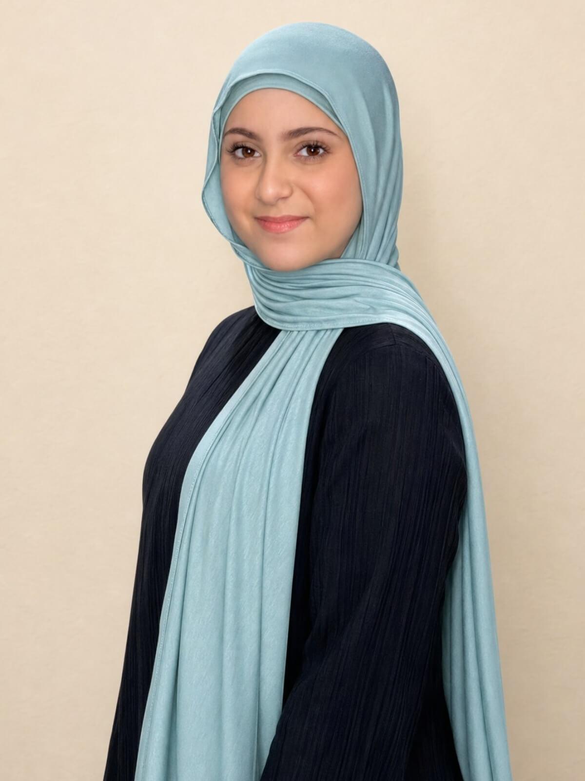 Modish Girl Premium Jersey Hijab-Pale Cyan