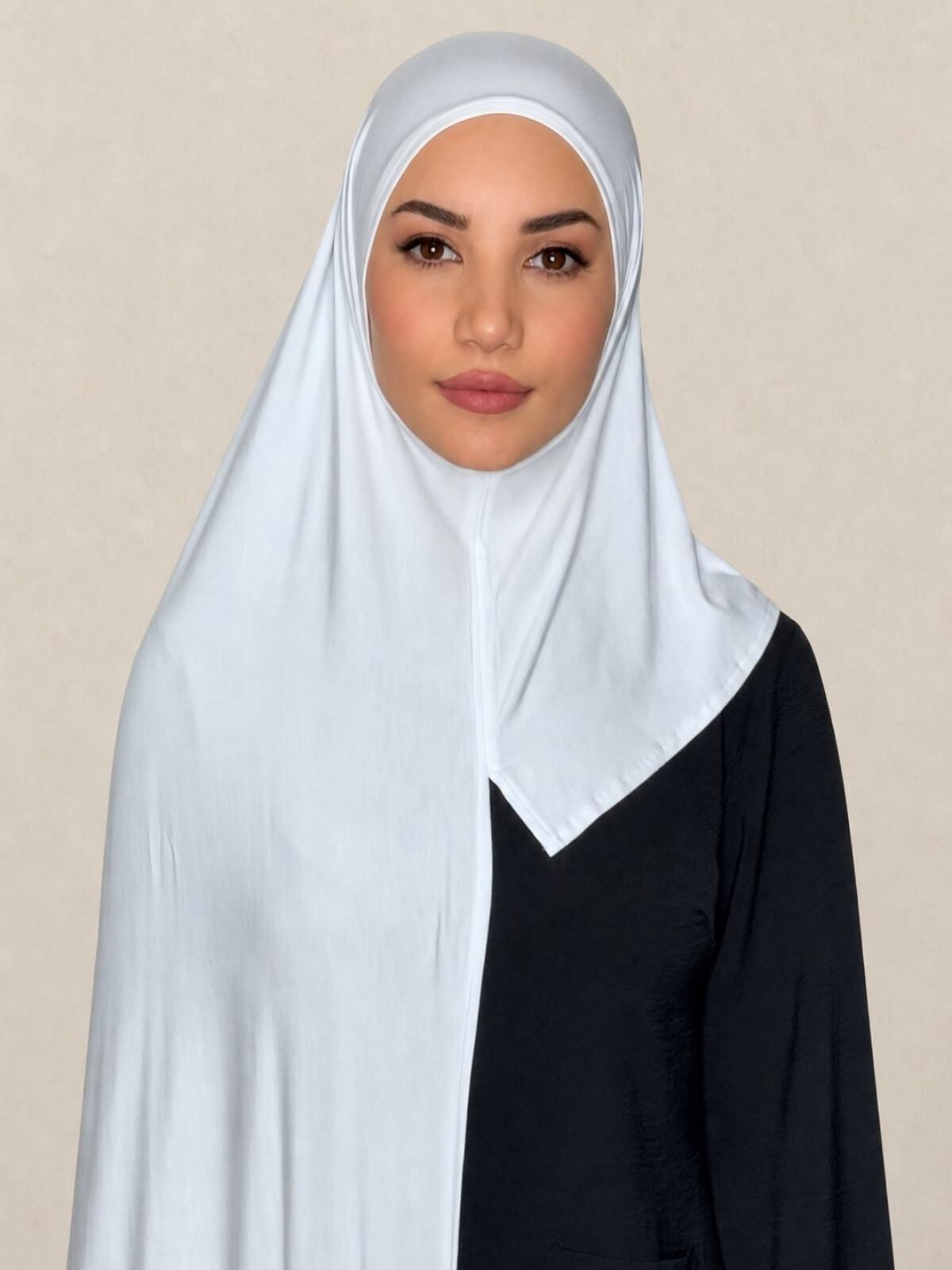 Pre-Sewn Jersey Hijab-White