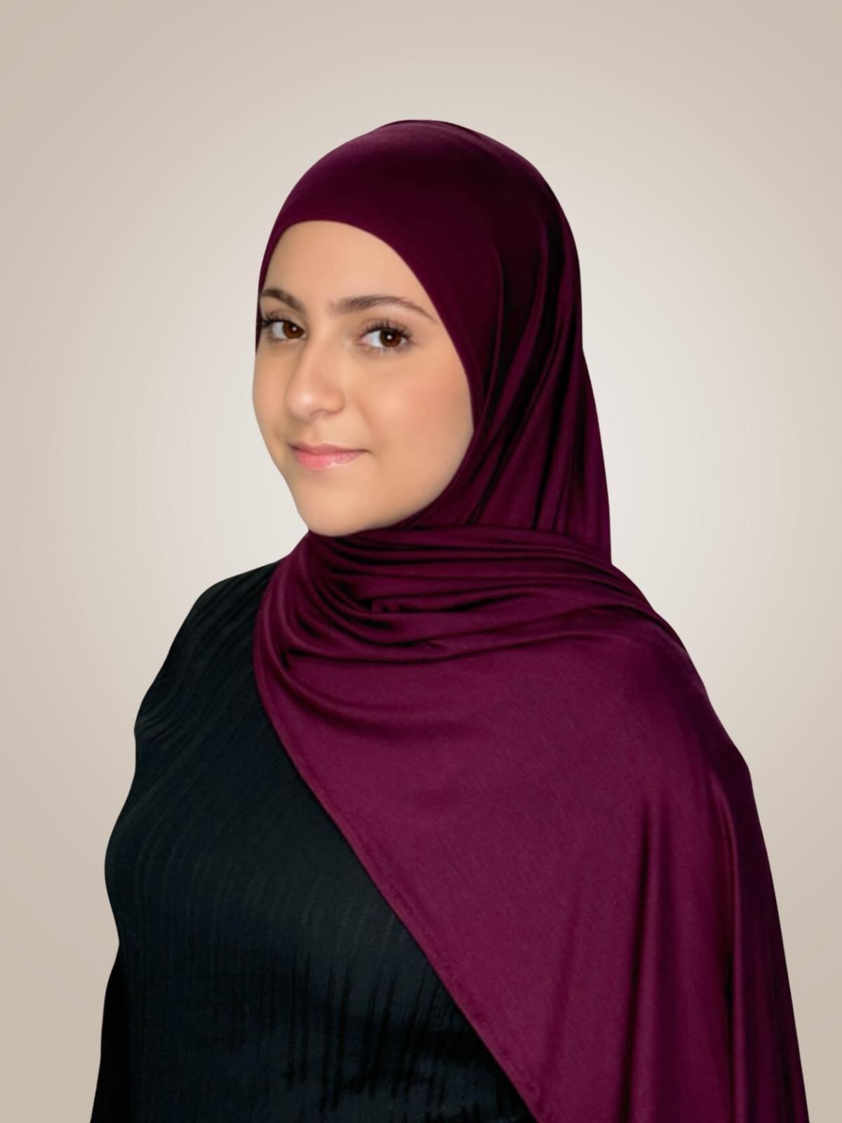 Modish Girl Pre-Sewn Jersey Hijab-Wine