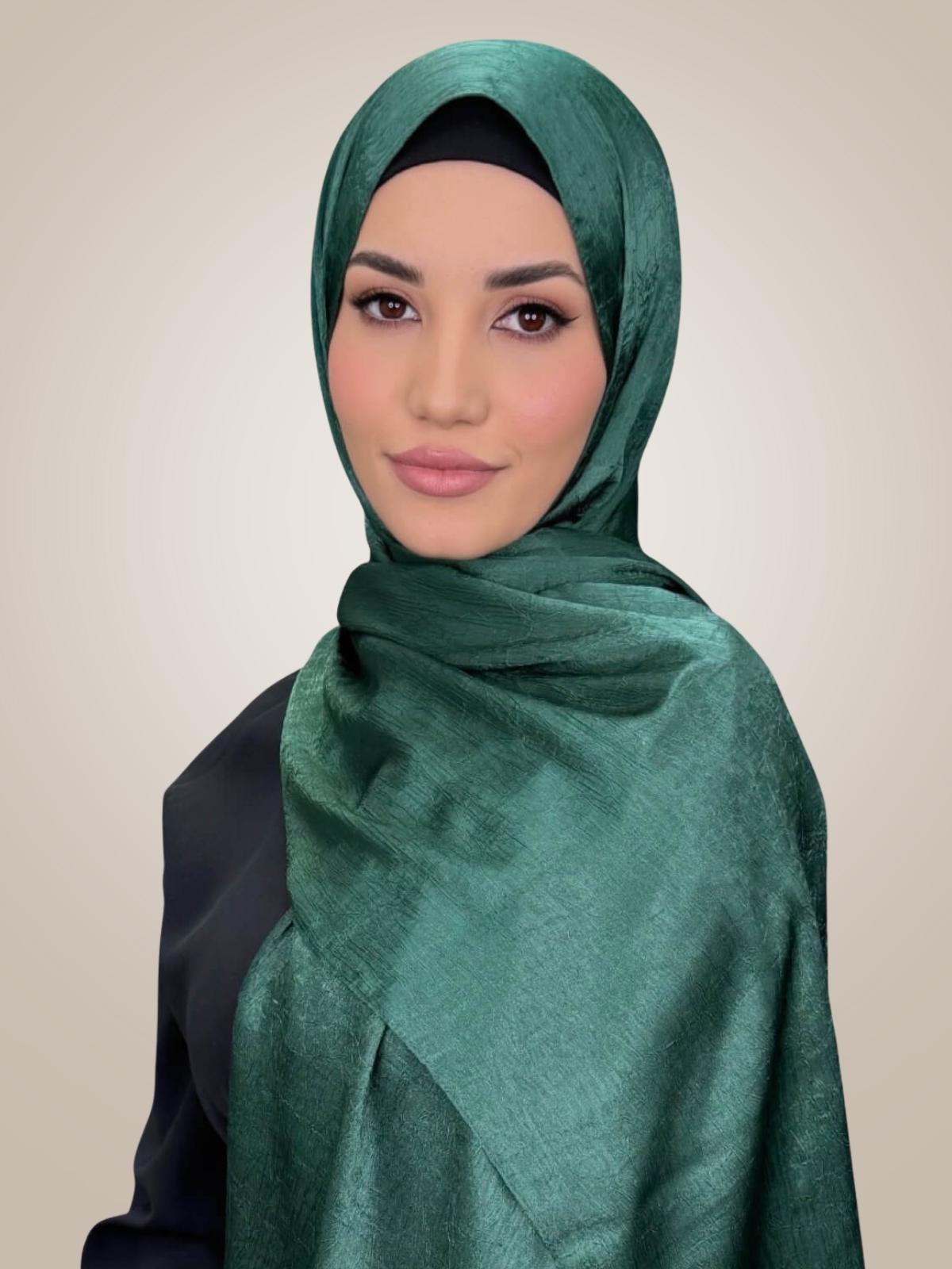 Classic Satin Hijab-Dark Green