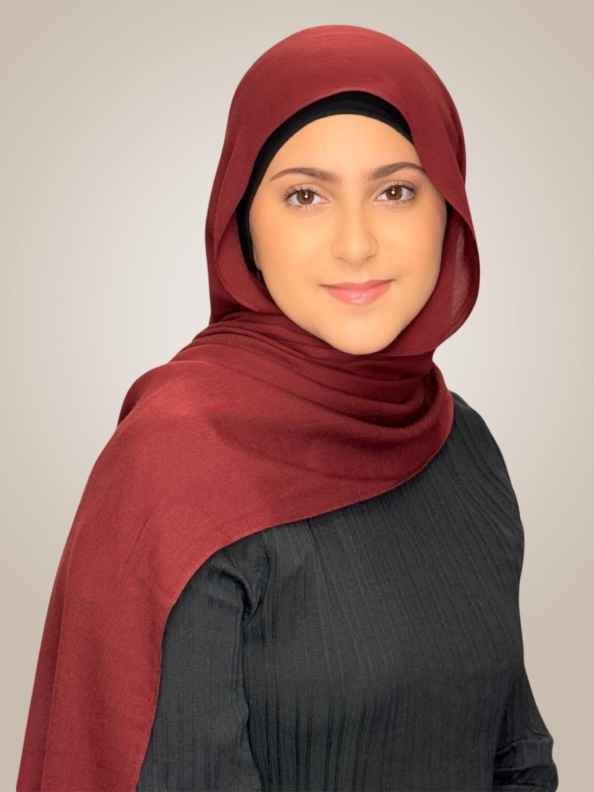 Modish Girl Cotton Modal Hijab-Royal Burgundy