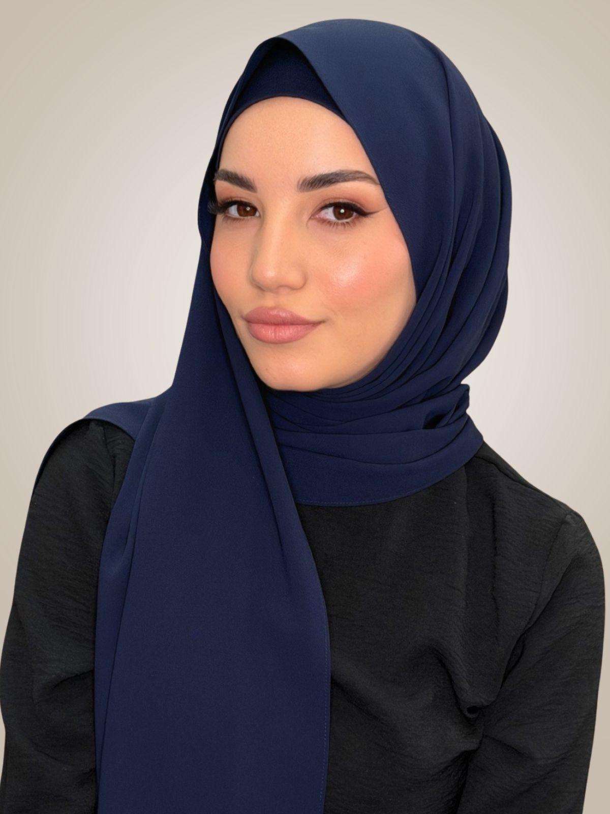 Matching Chiffon Hijab Set-Dark Slate