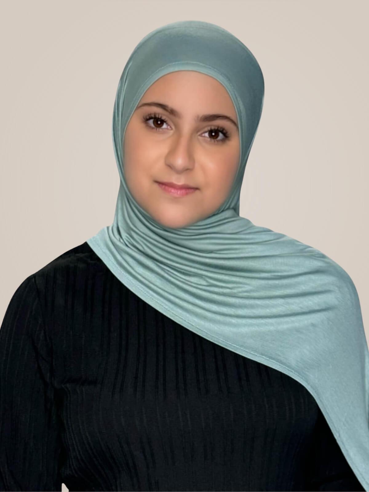 Modish Girl Pre-Sewn Jersey hijab-Pale Cyan