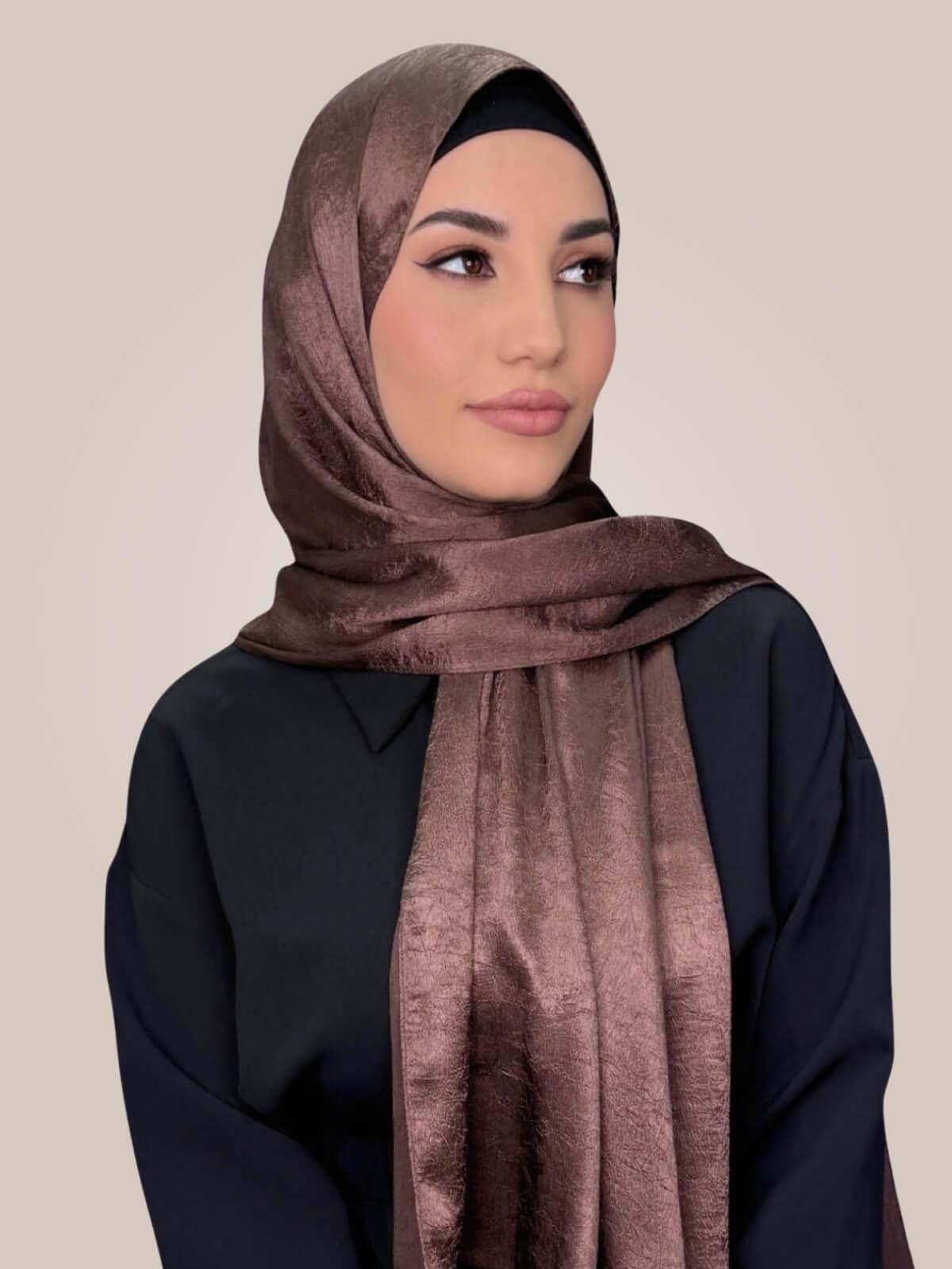 Classic Satin Hijab-Cocoa Dusk