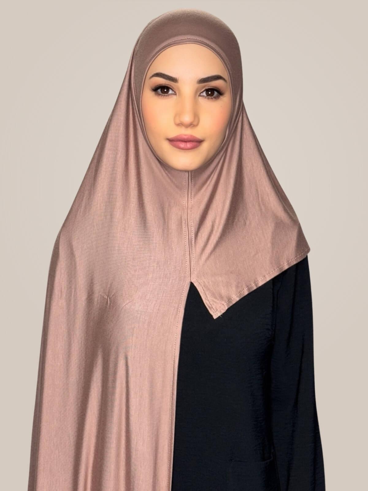 Pre-Sewn Jersey Hijab-Pale Taupe