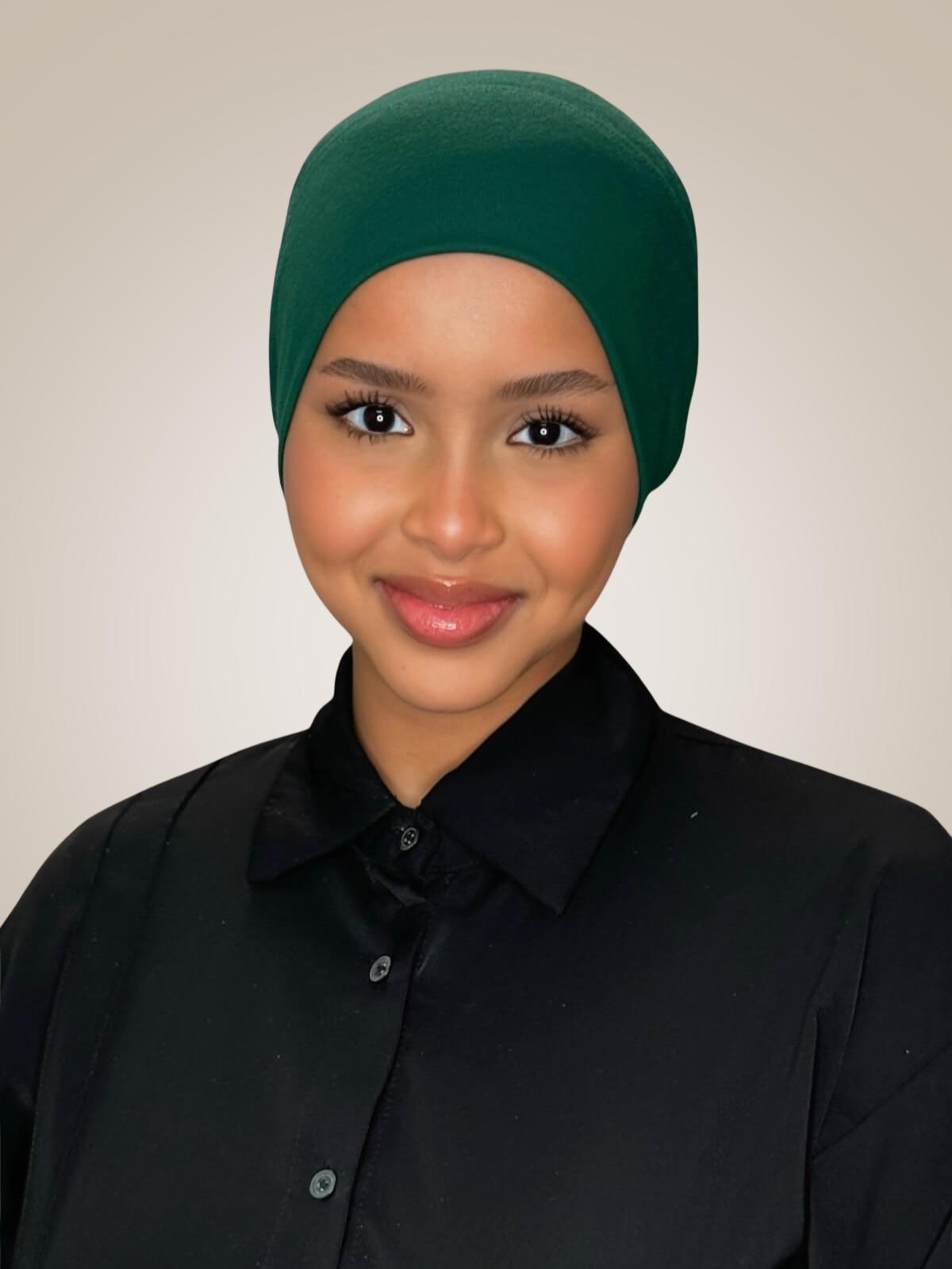Premium Cotton Underscarf-Deep Green