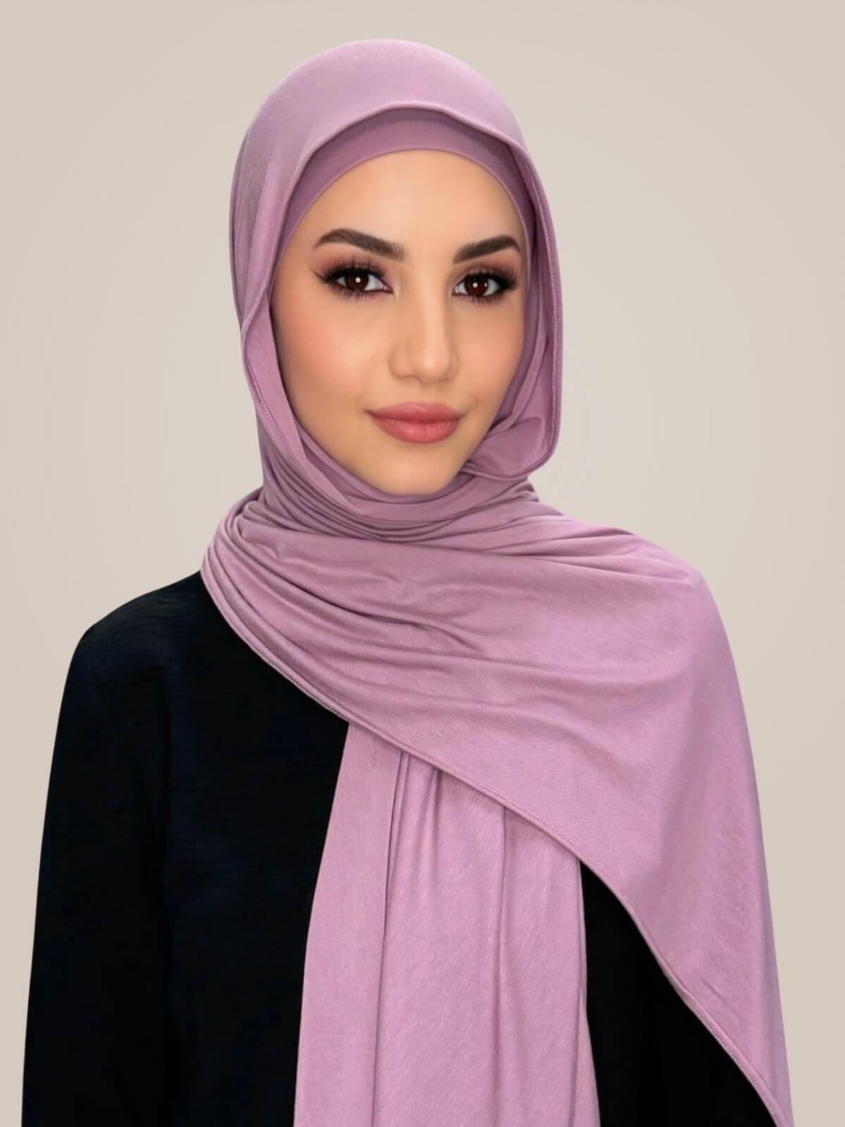 Premium Jersey Hijab-Khaki Rose