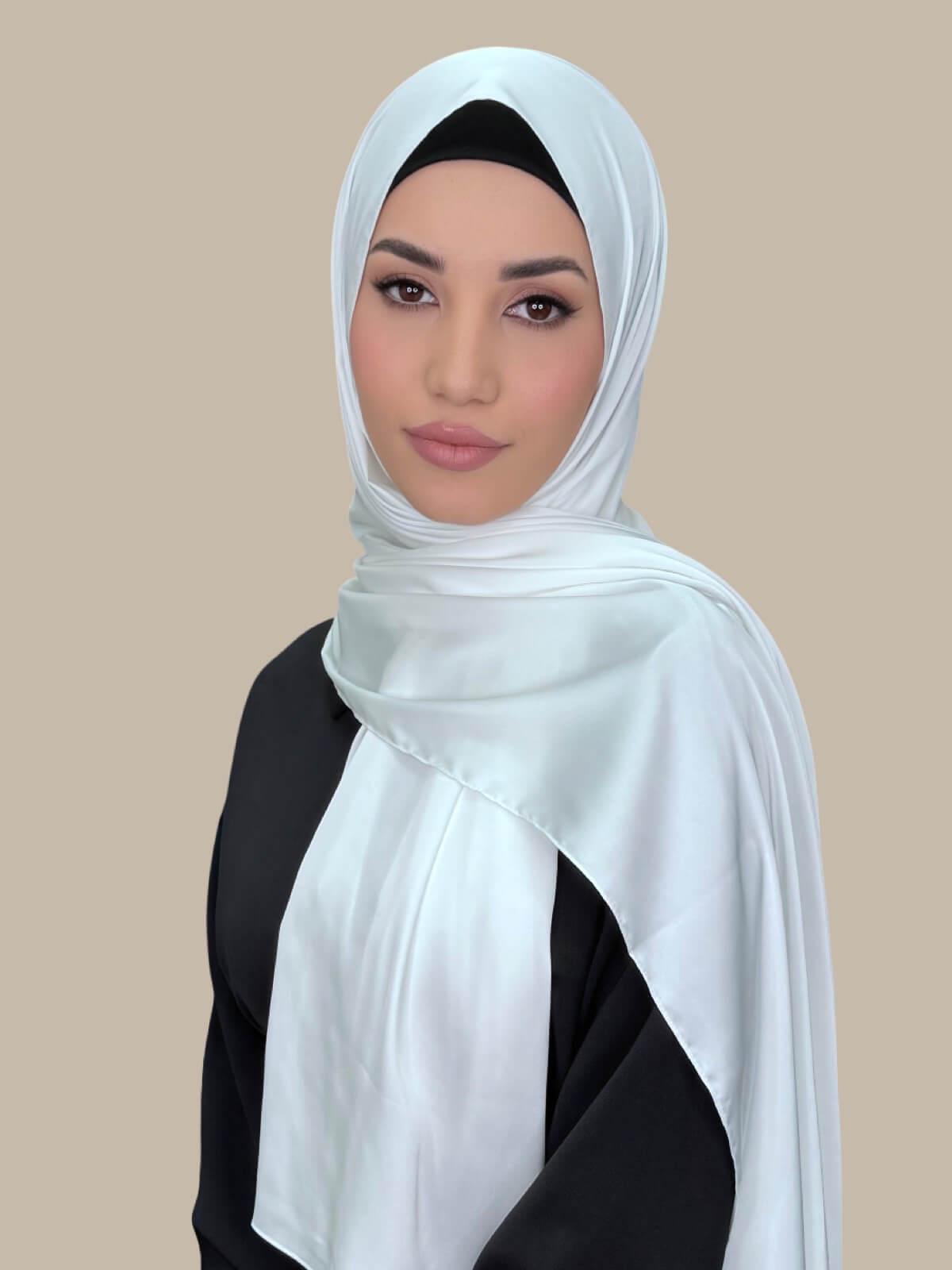 Premium Satin Hijab-Snow