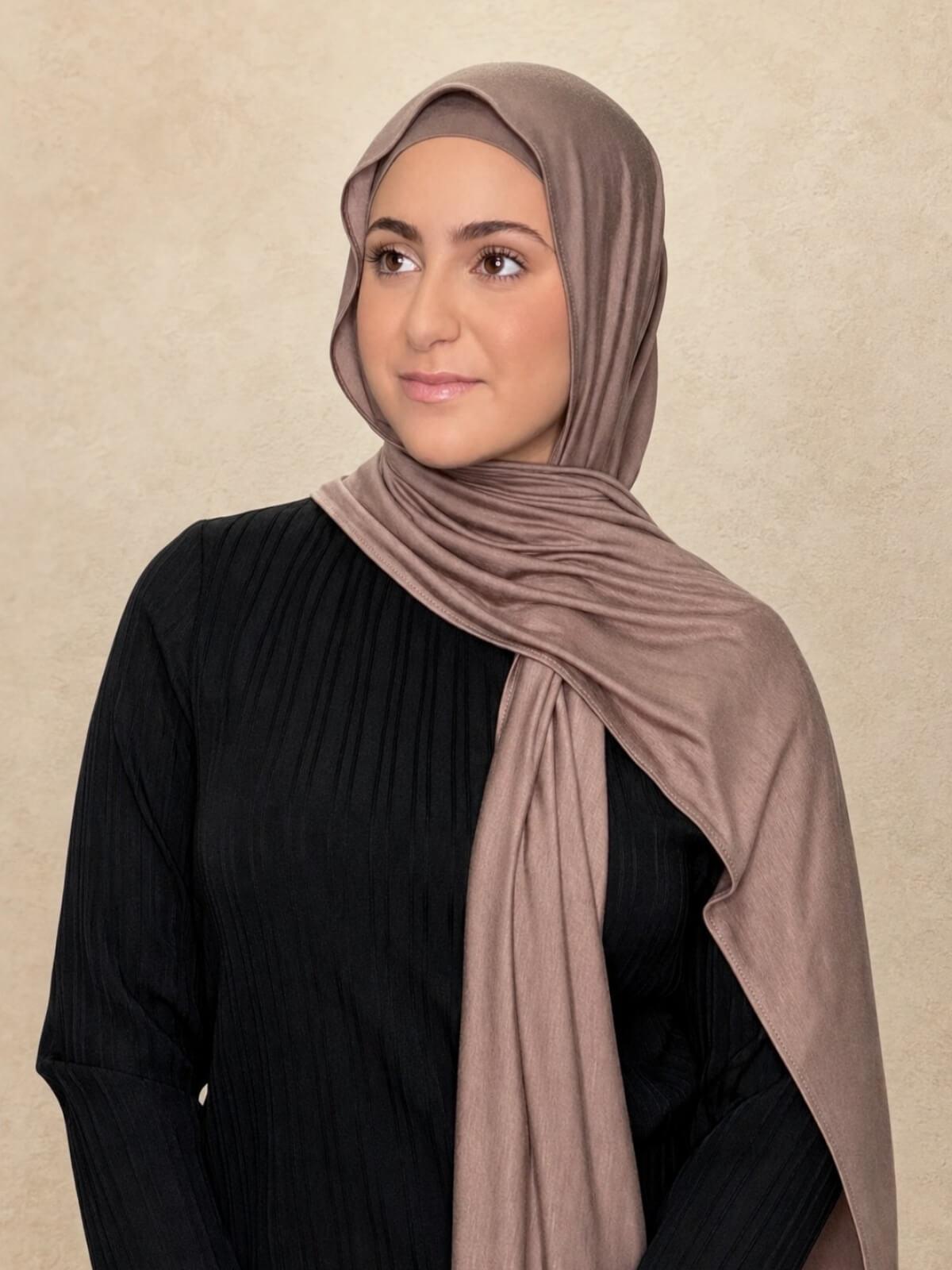 Modish Girl Premium Jersey Hijab-Truffle