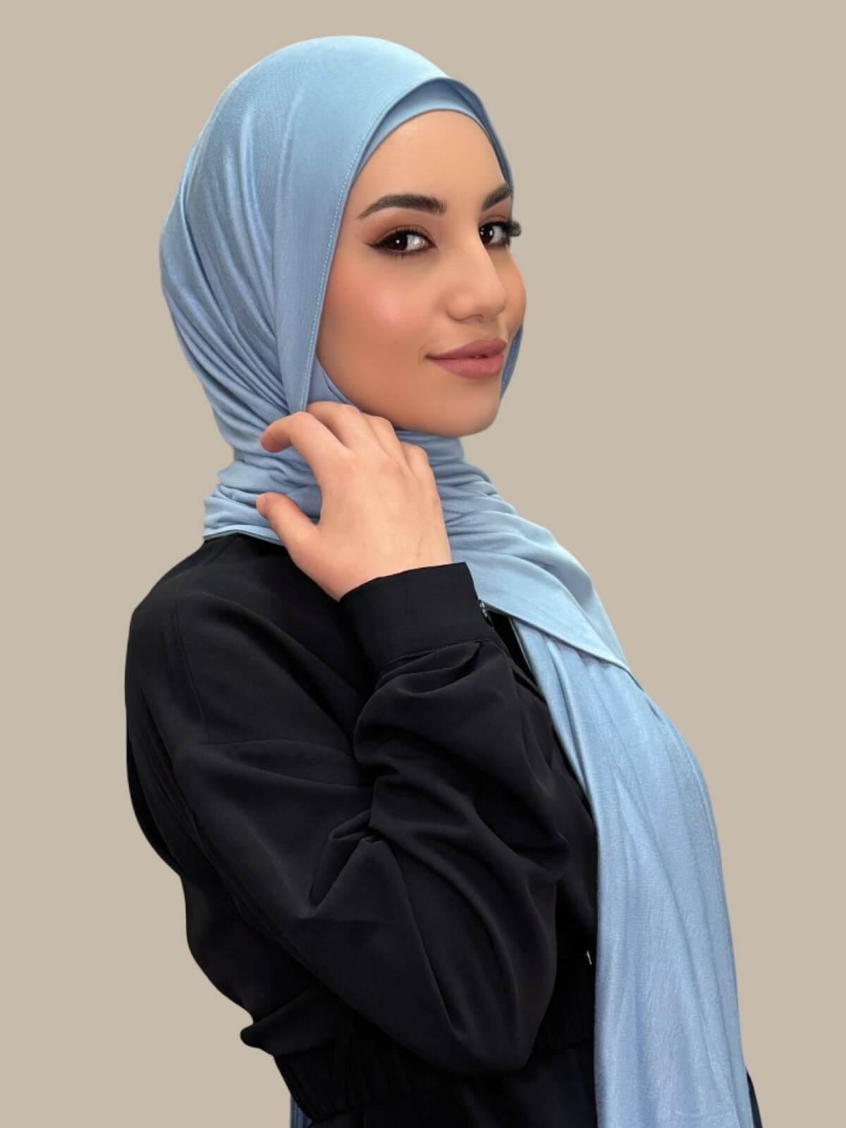 Premium Jersey Hijab-Dusty Blue