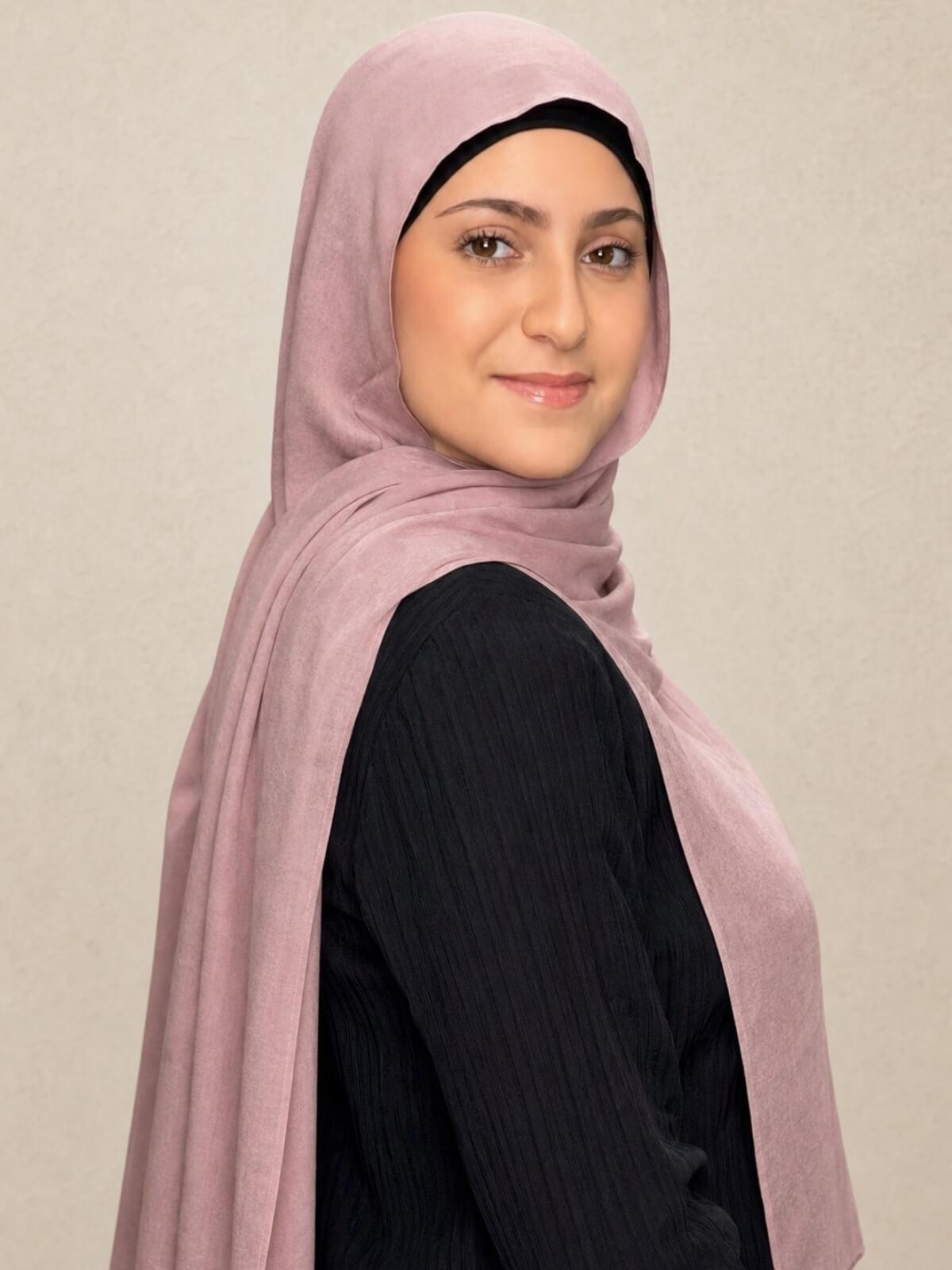 Modish Girl Cotton Modal Hijab-Misty Rose