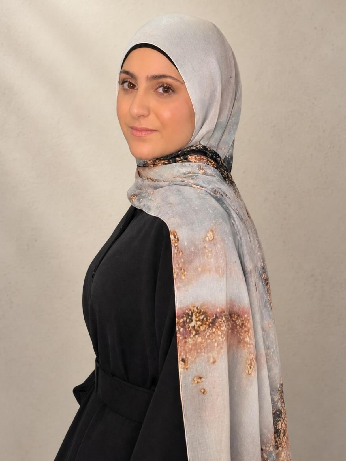 Modish Girl Print Modal Hijab-Granada Sand