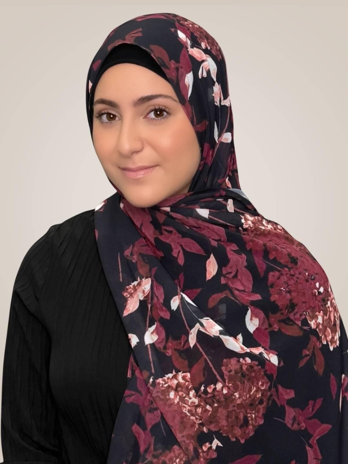 Modish Girl Printed Chiffon Hijab-Wild Orchid