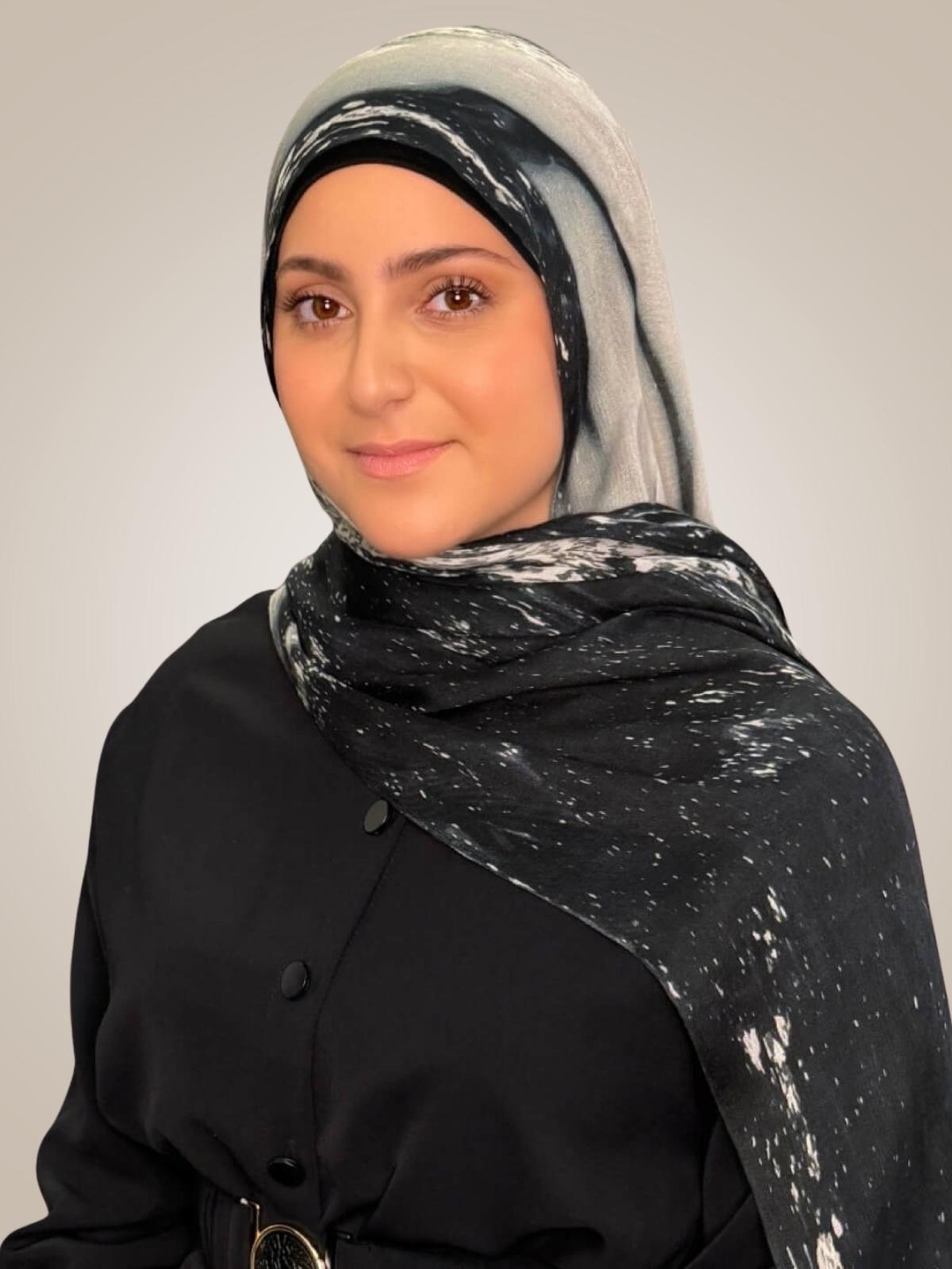 Modish Girl Print Modal Hijab-Milan Noir