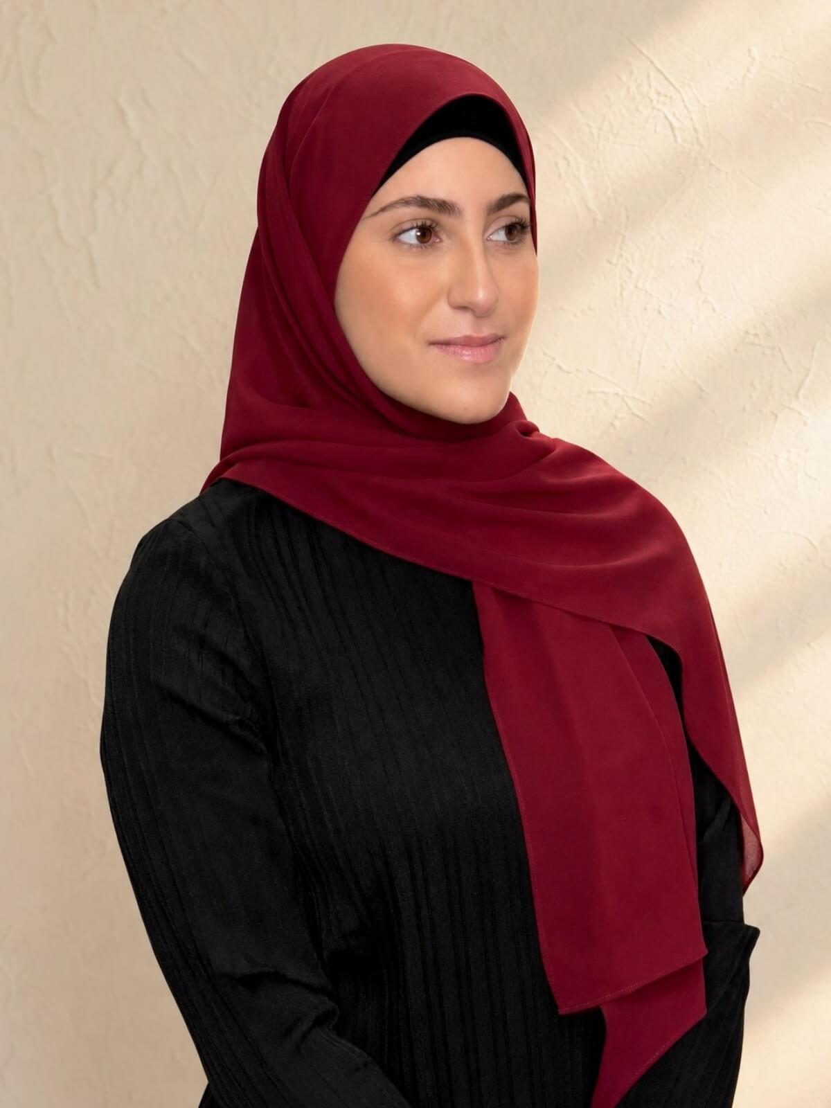 Modish Girl Luxury Chiffon Hijab-Mahogany