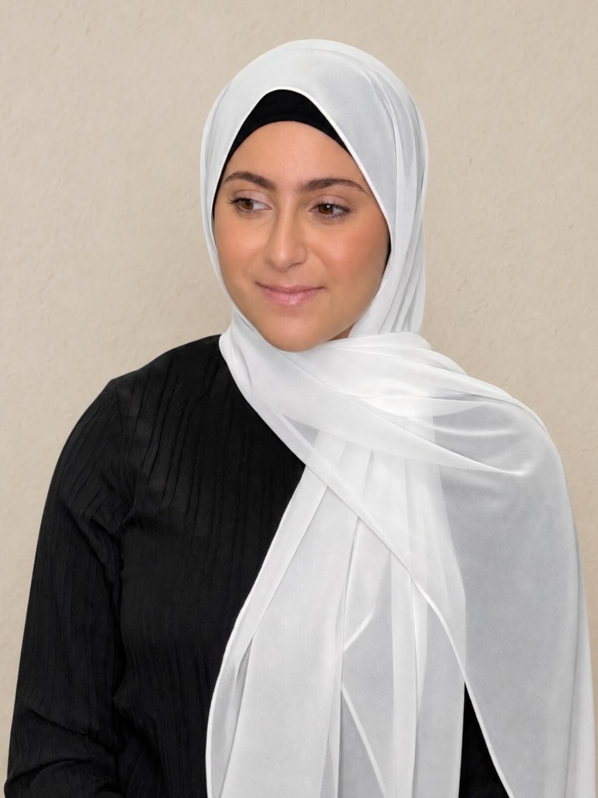 Modish Girl Luxury Chiffon-Pearl White