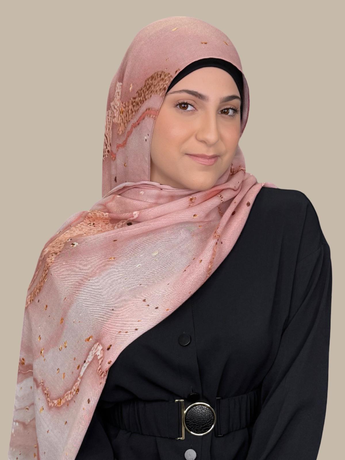 Modish Girl Print Modal Hijab-Malibu Dusk