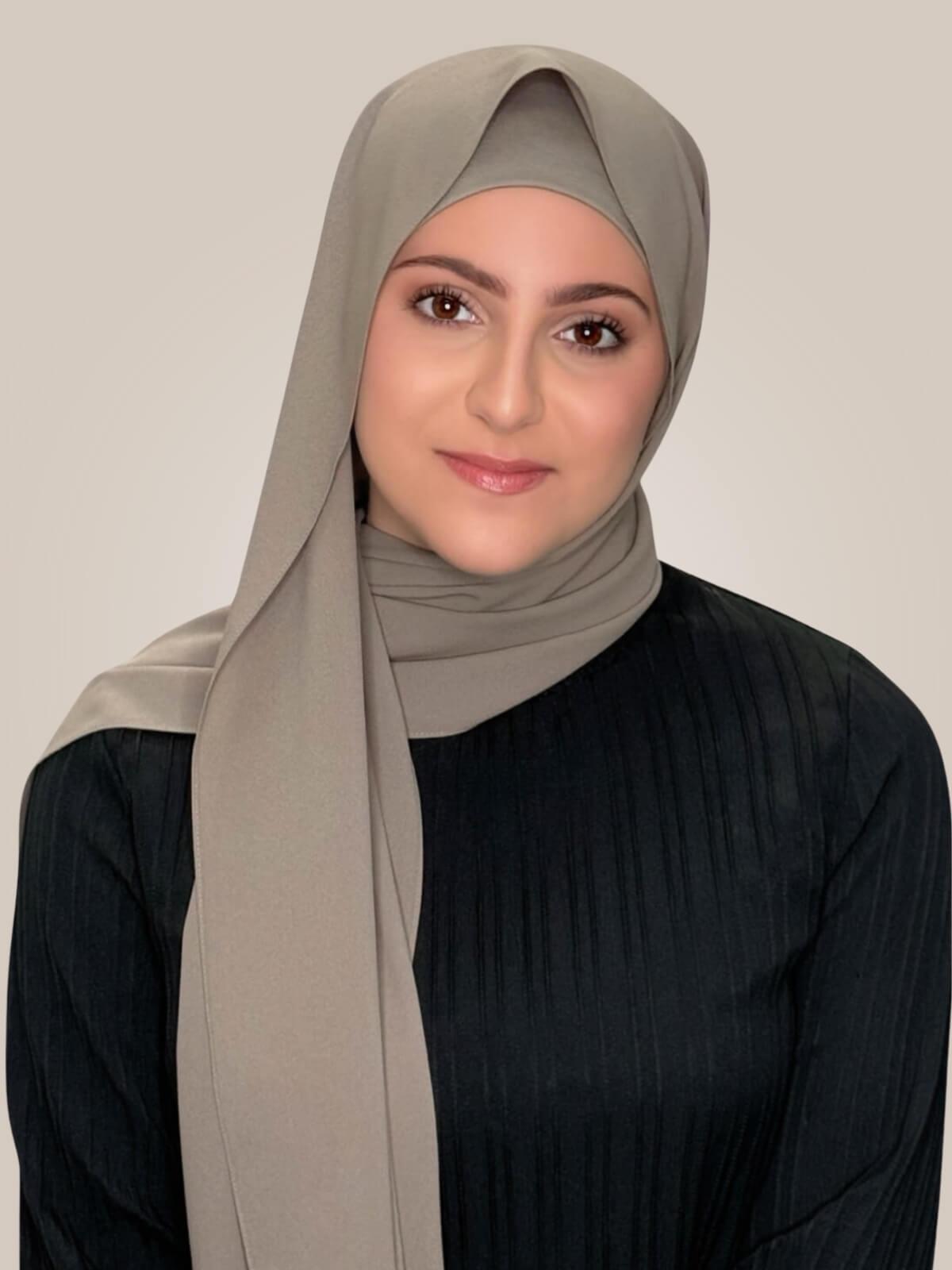 Modish Girl Matching Chiffon Hijab Set-Truffle