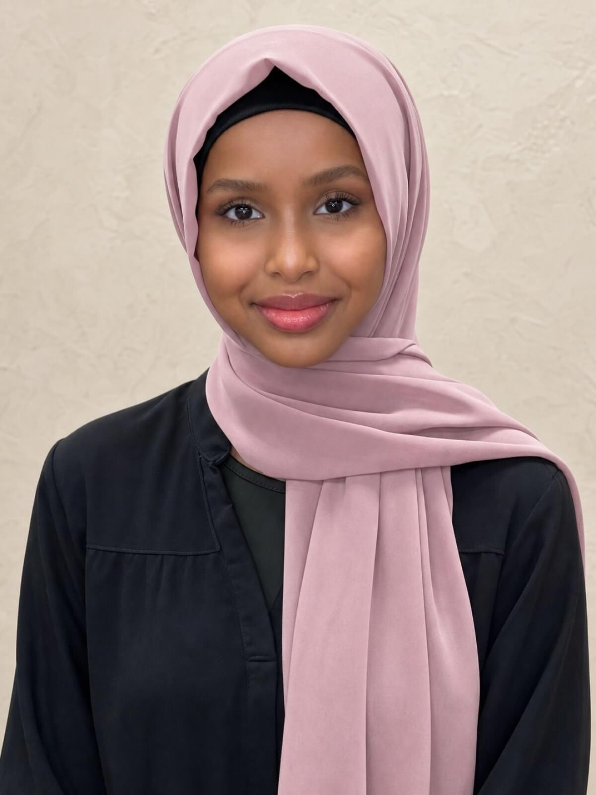 Luxury Chiffon Hijab-Dusty Rose
