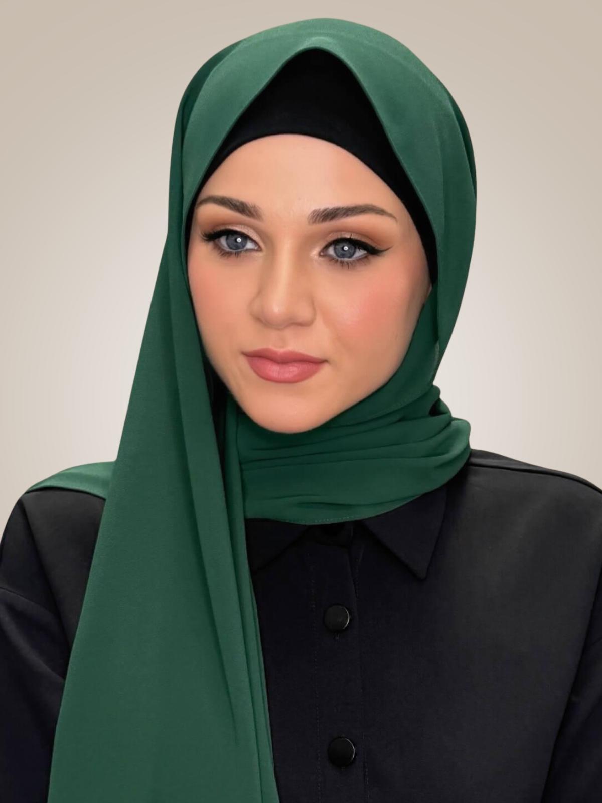 Classic Chiffon Hijab-Forrest Green