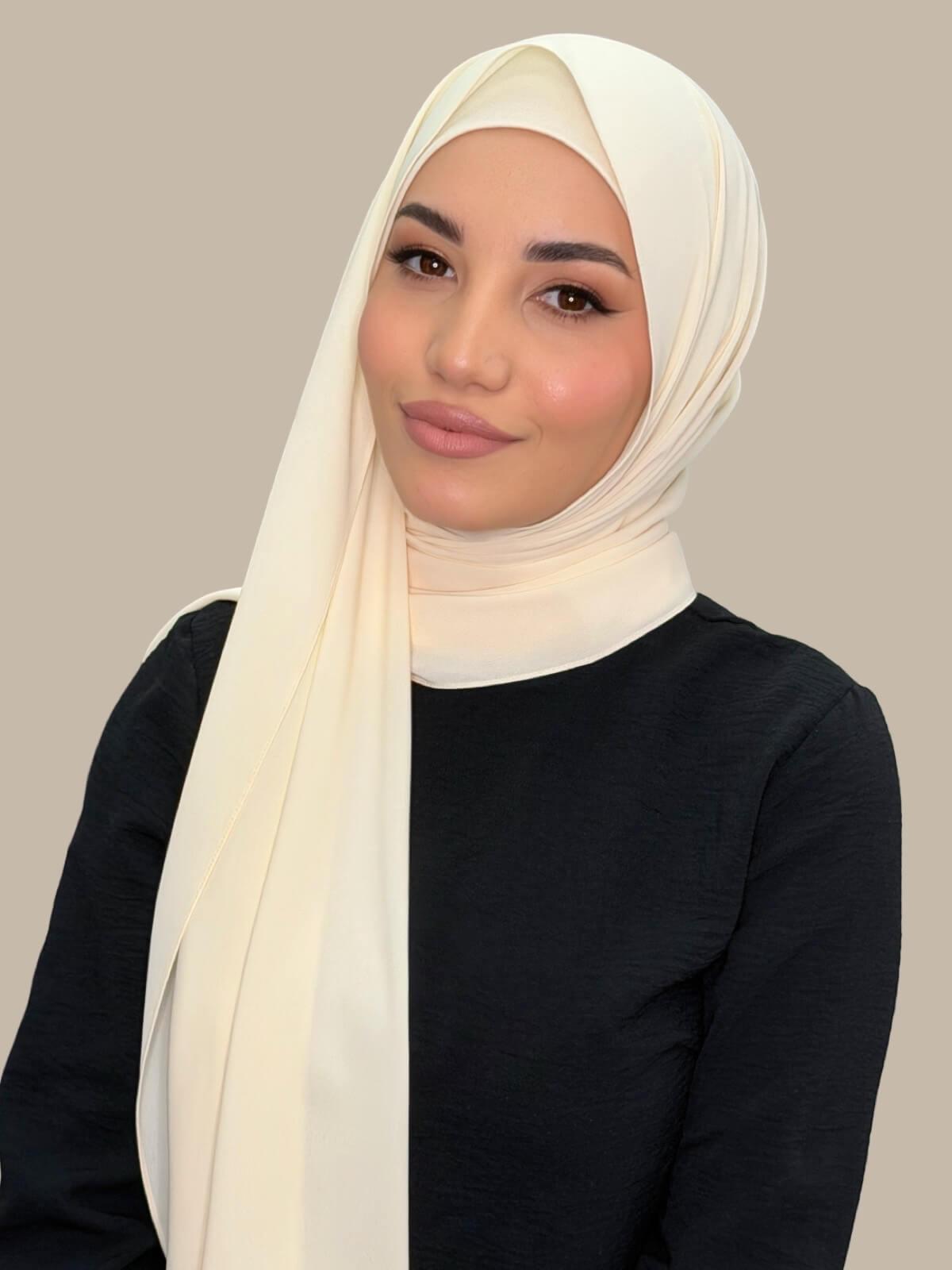 Matching Chiffon Hijab Set-Ivory Lace