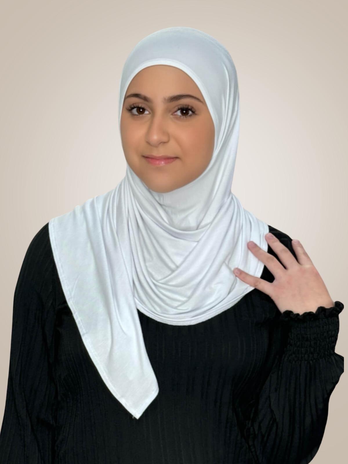 Modish Girl Pre-Sewn Jersey Hijab-White