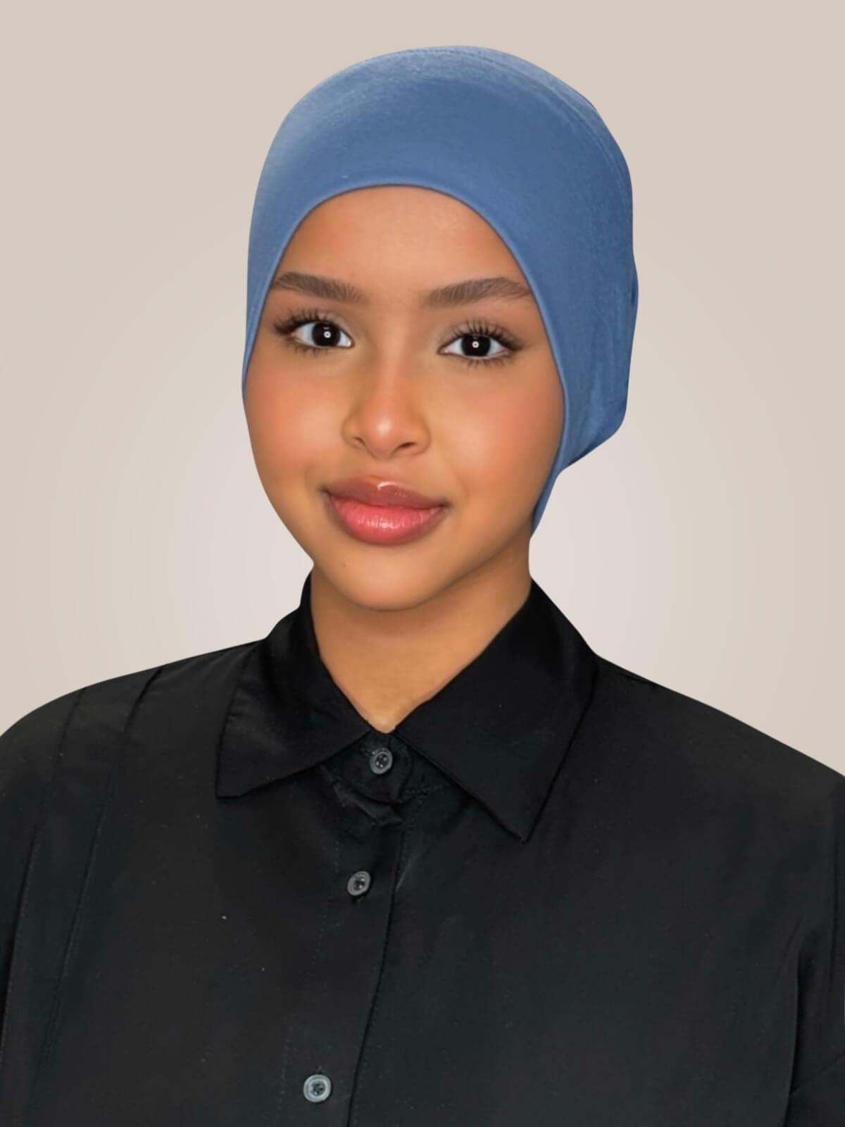 Premium Cotton Underscarf-Cool Blue