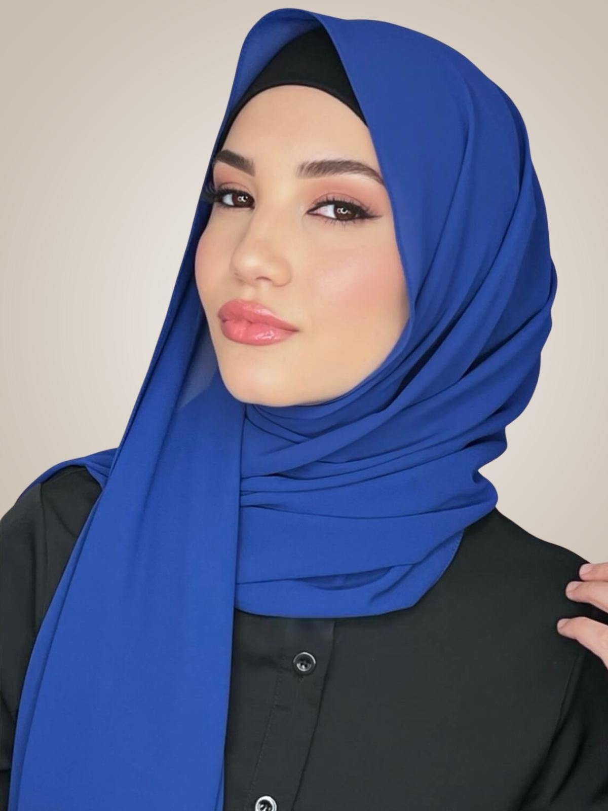 Classic Chiffon Hijab-Midnight Blue