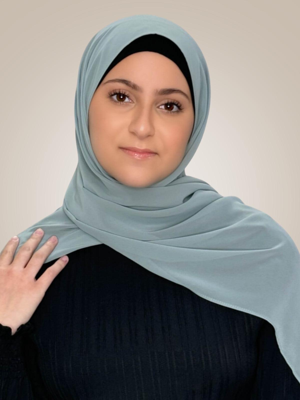 Modish Girl Luxury Chiffon Hijab-Stone Green