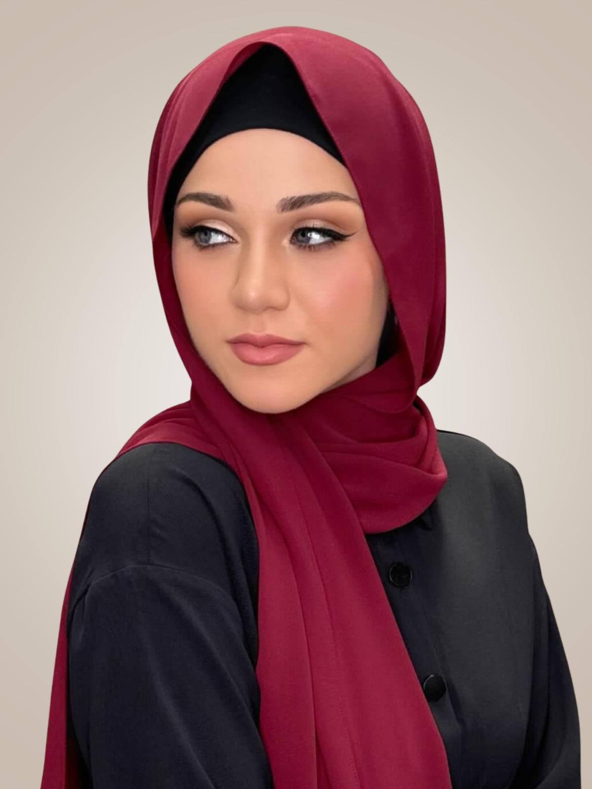 Classic Chiffon Hijab-Mahogany