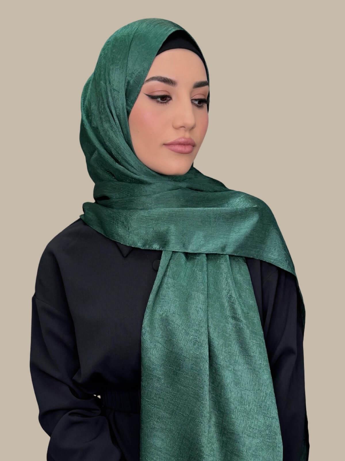 Classic Satin Hijab-Dark Green