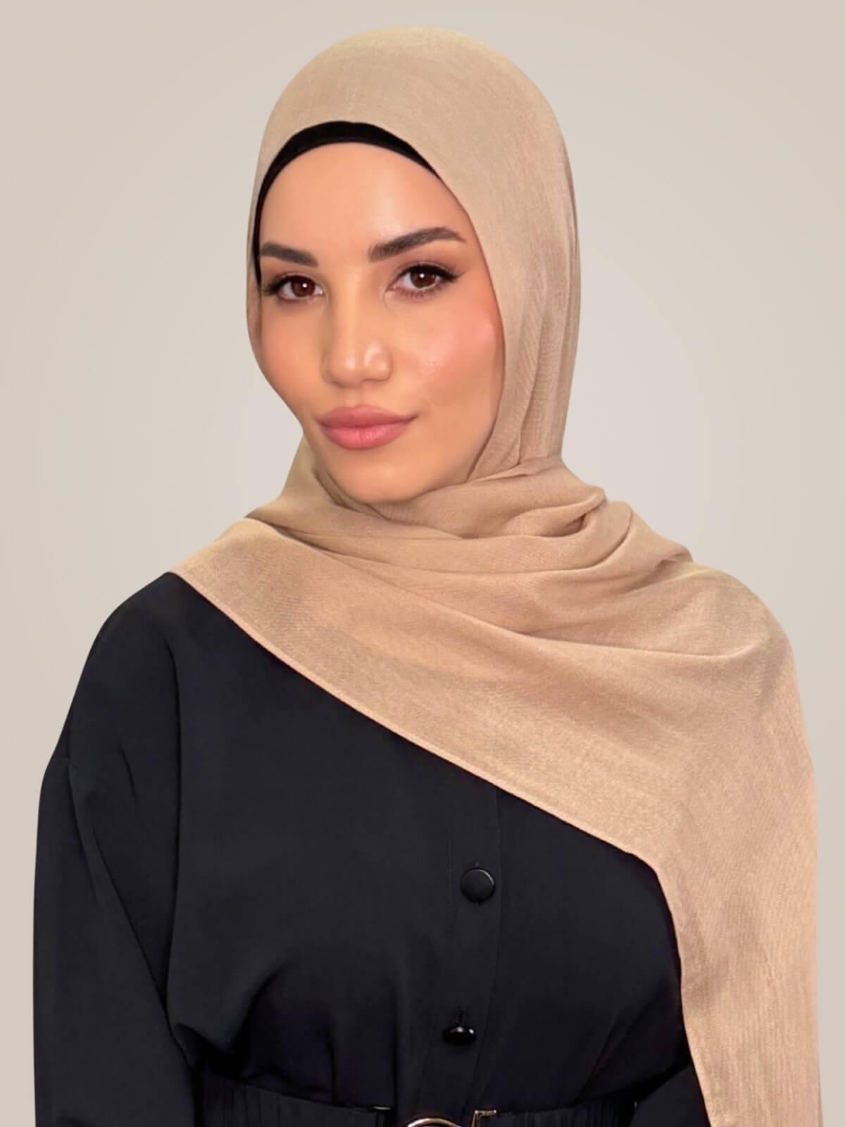 Cotton Modal Hijab-Tan