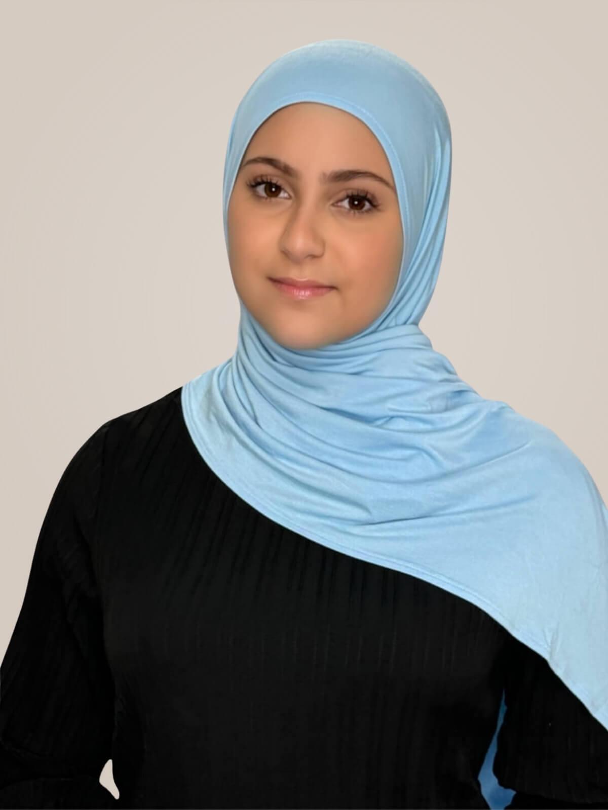 Modish Girl Pre-Sewn Jersey Hijab-Baby Blue