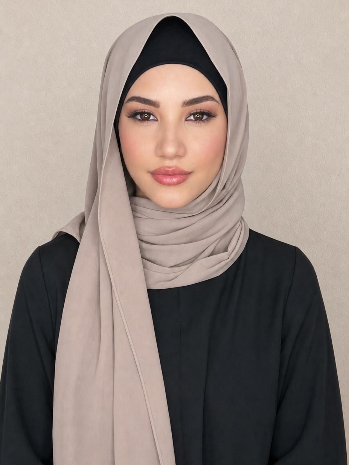 Classic Chiffon Hijab-Dusty Mink