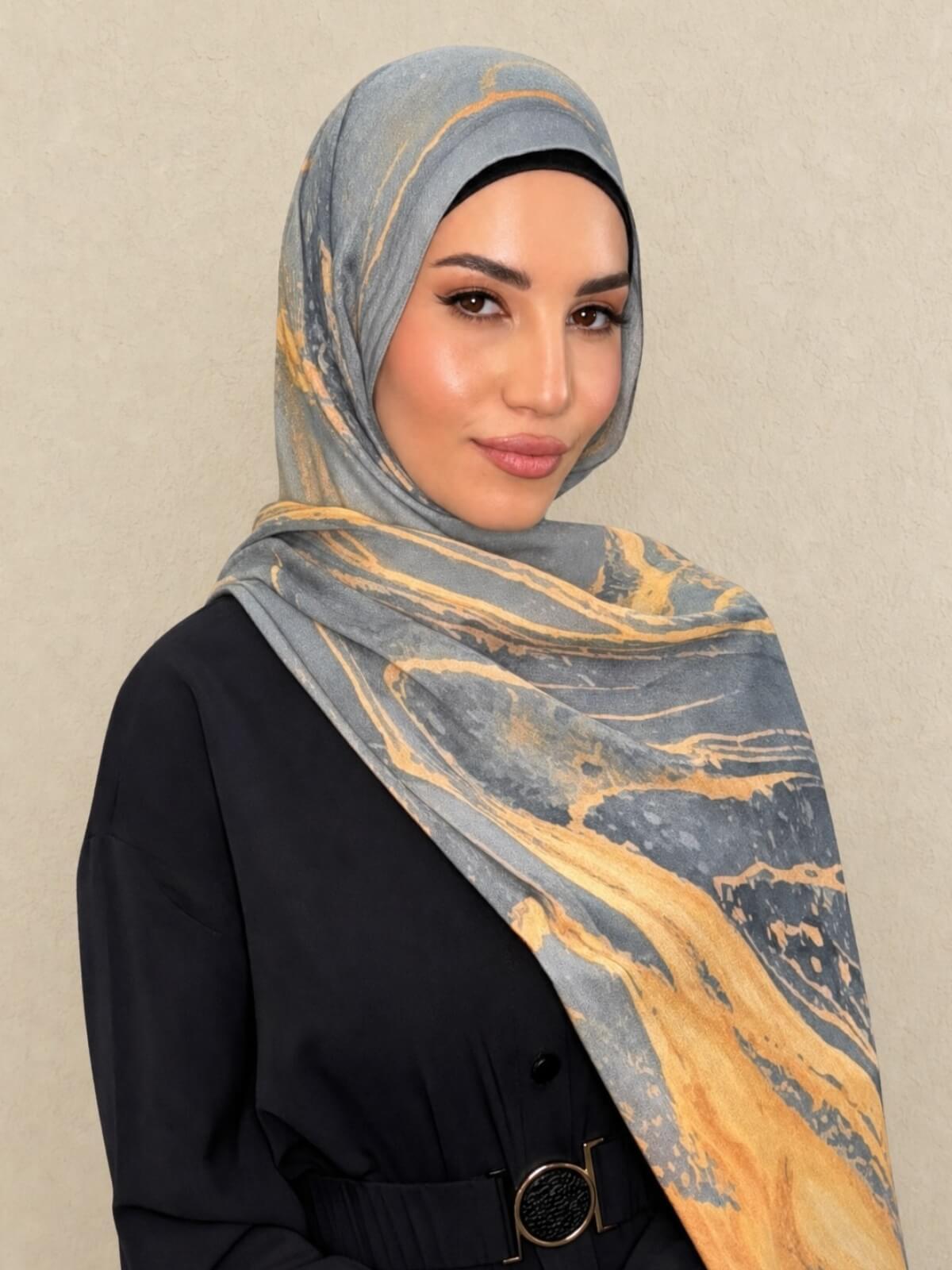 Print Modal Hijab-Vienna Grey