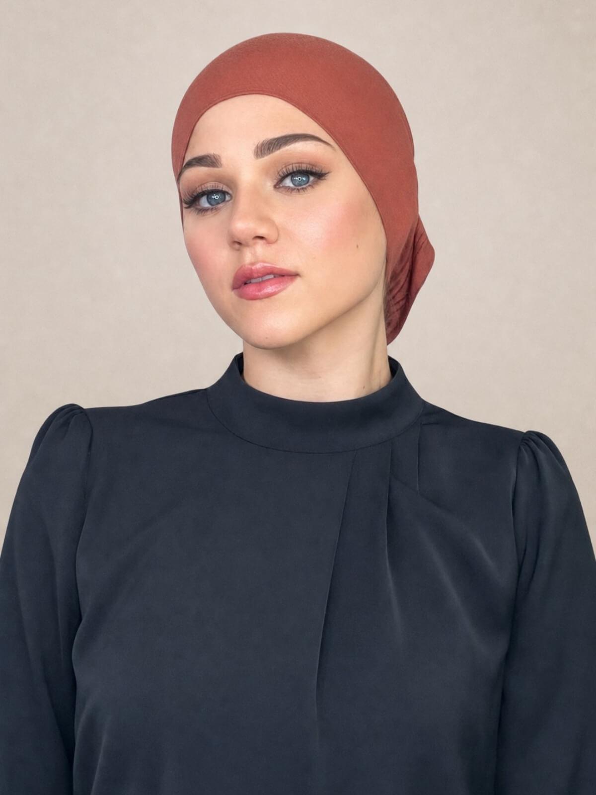 Premium Jersey Under Scarf-Brick Red