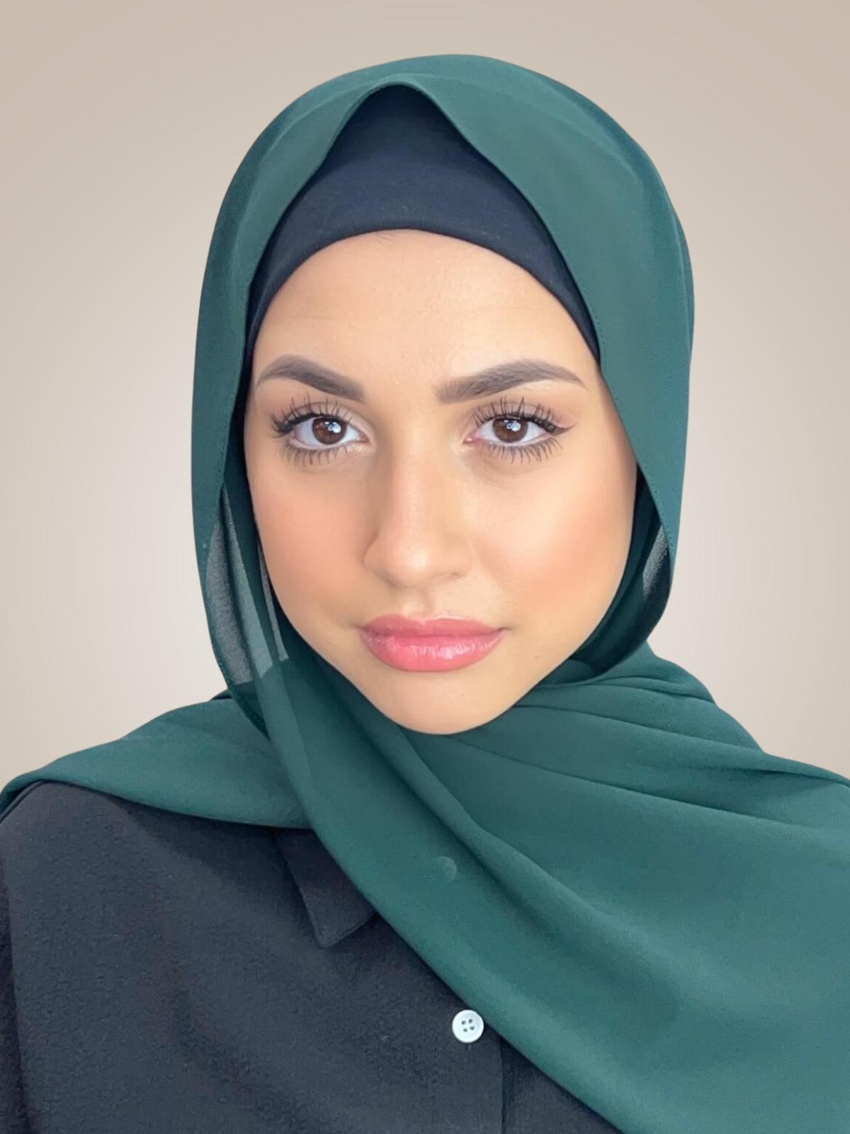 Classic Chiffon Hijab-Dark Green